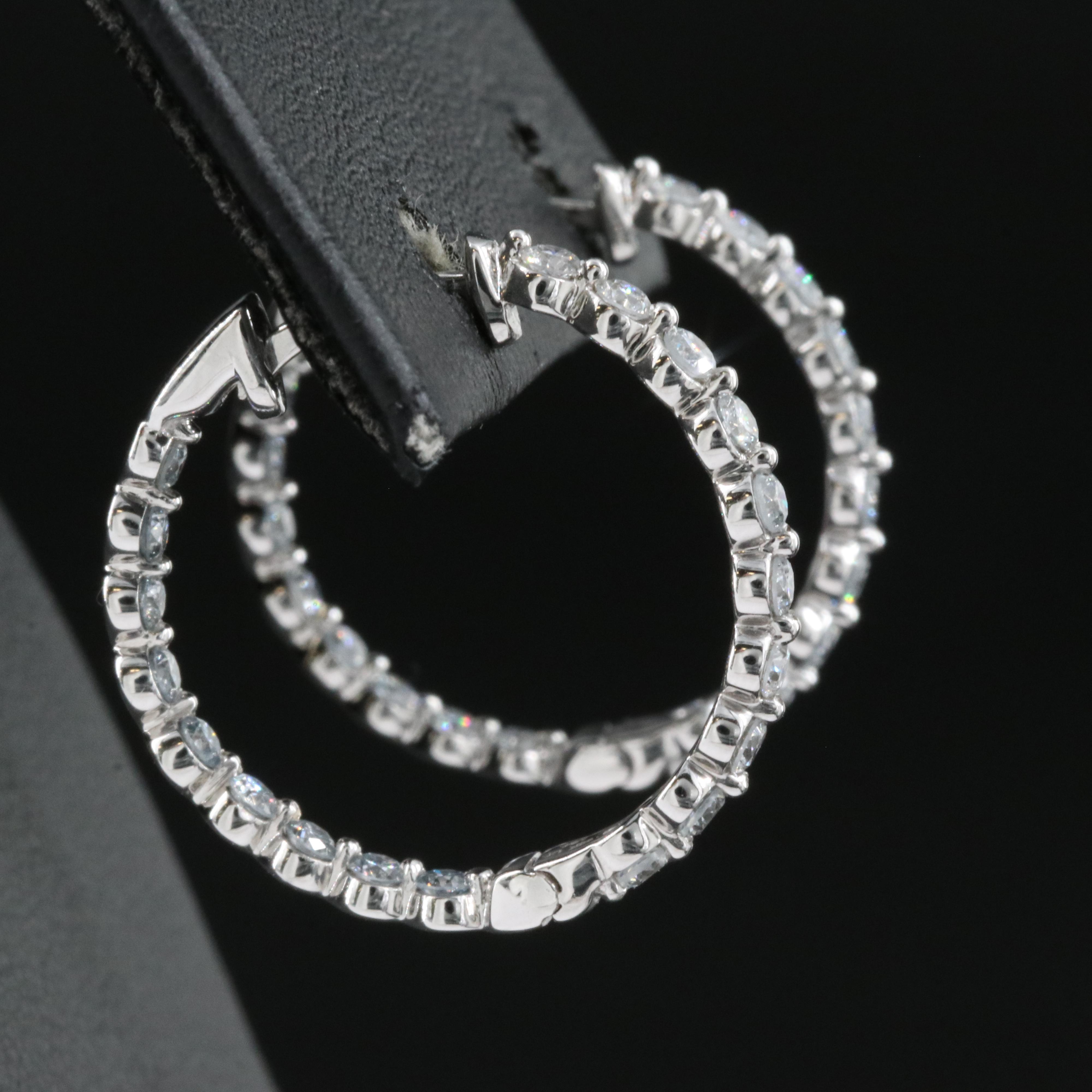 14K 1.00 CTW Lab Grown Diamond Inside Out Hoop Earrings