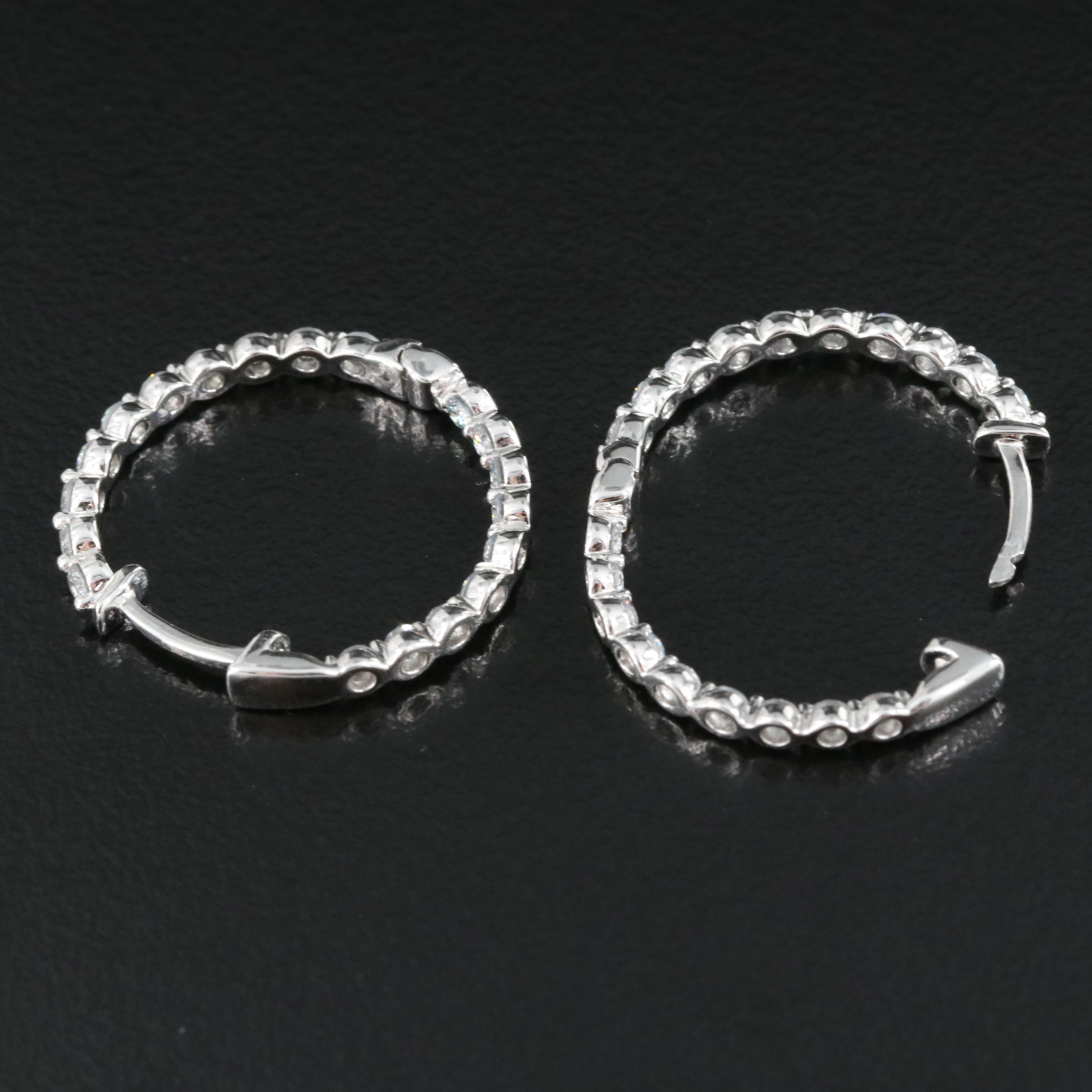 14K 1.00 CTW Lab Grown Diamond Inside Out Hoop Earrings