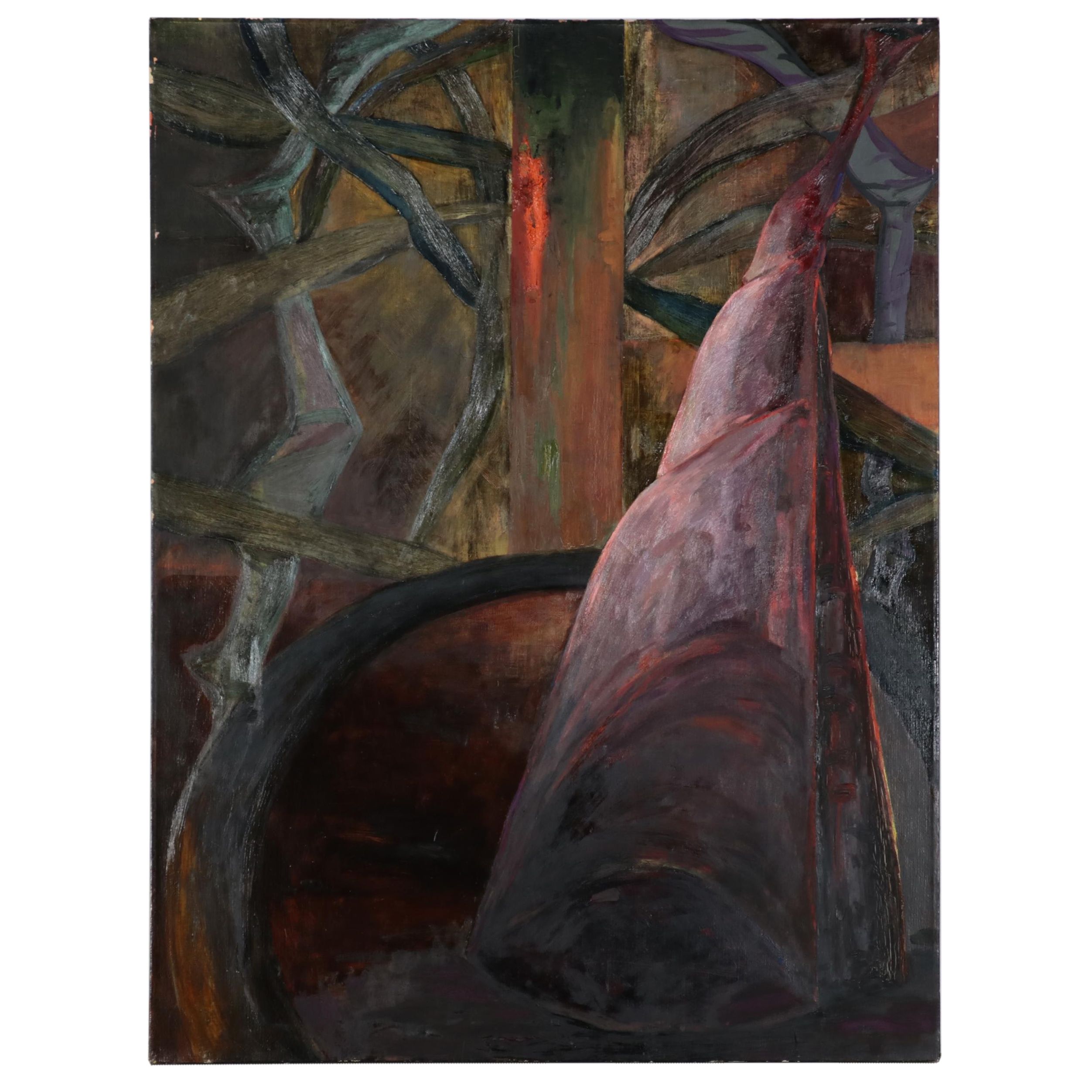 Graham Campbell Formidable Oil Painting "Maypole," 1986