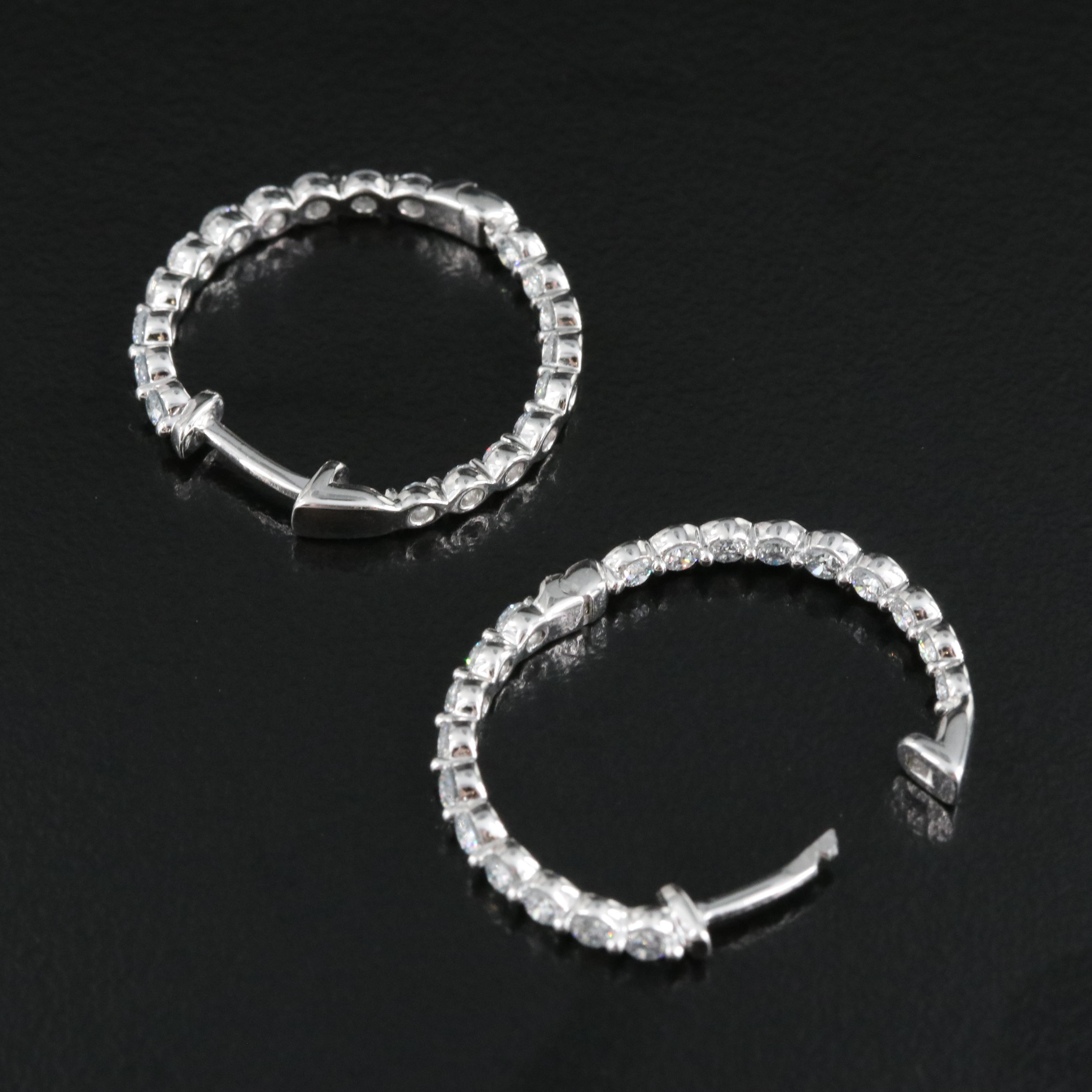 14K 1.00 CTW Lab Grown Diamond Inside Out Hoop Earrings