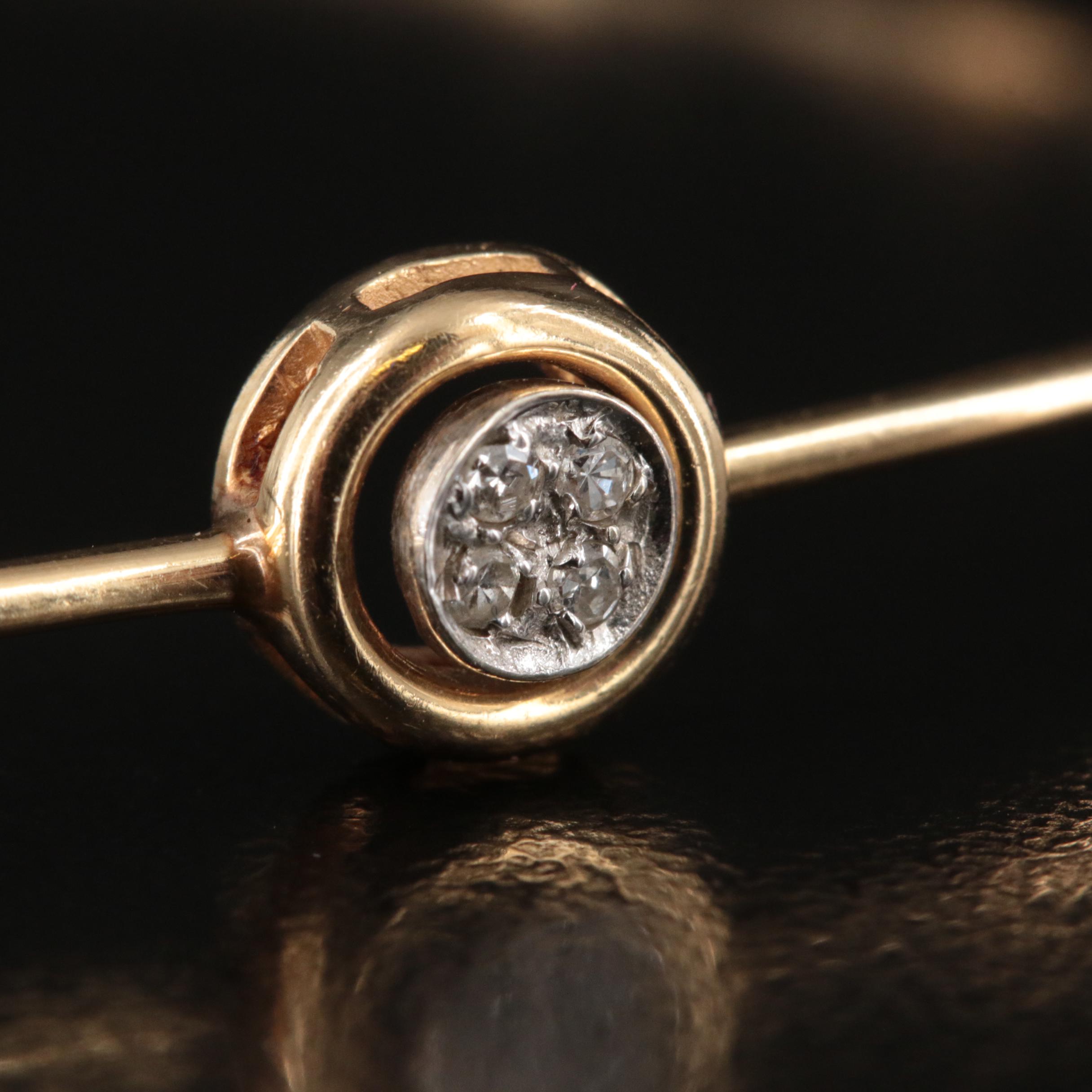 14K 0.04 CT Diamond Hinged Bangle