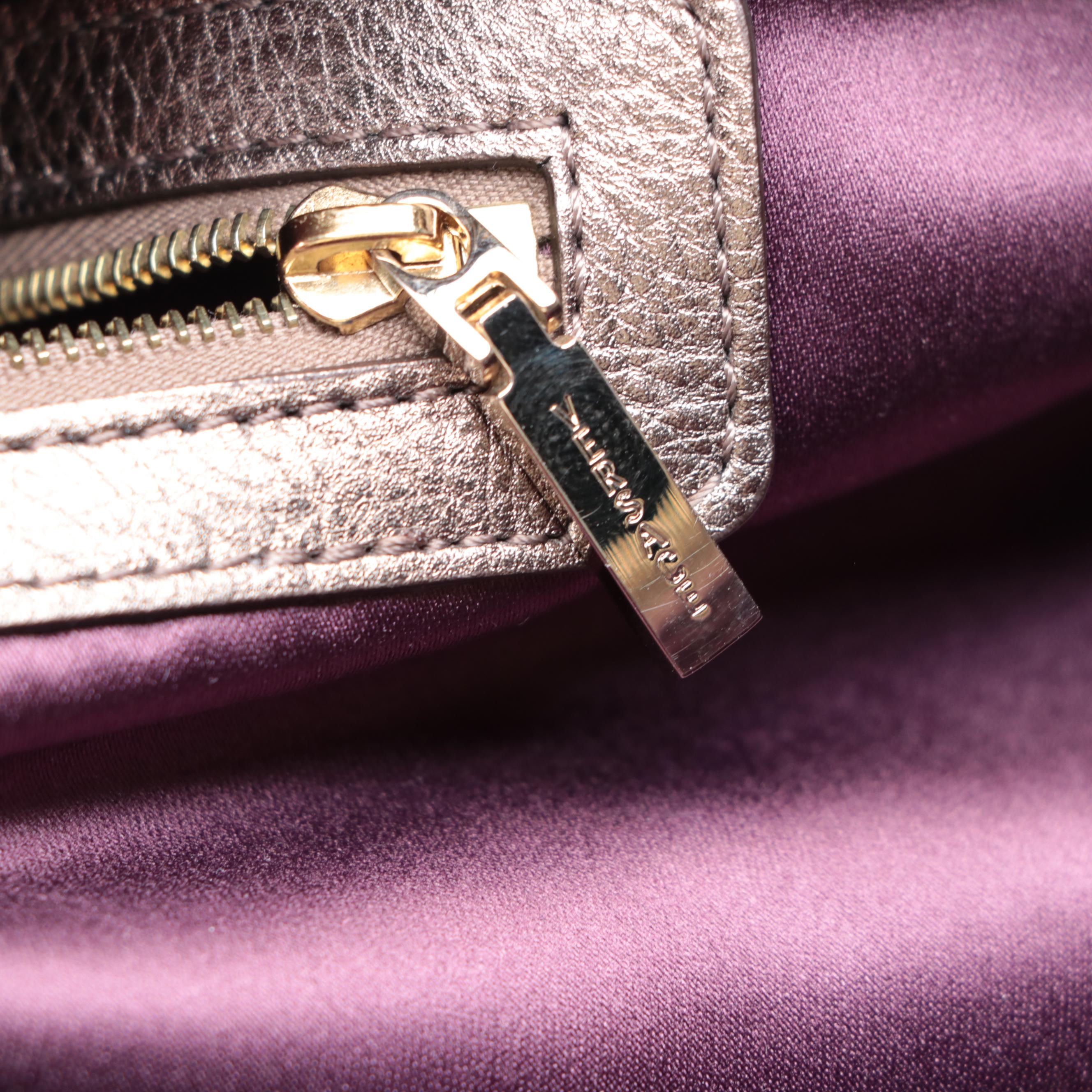 Versace Medusa Doctor's Bag with Metallic Finish Grain Leather Trim