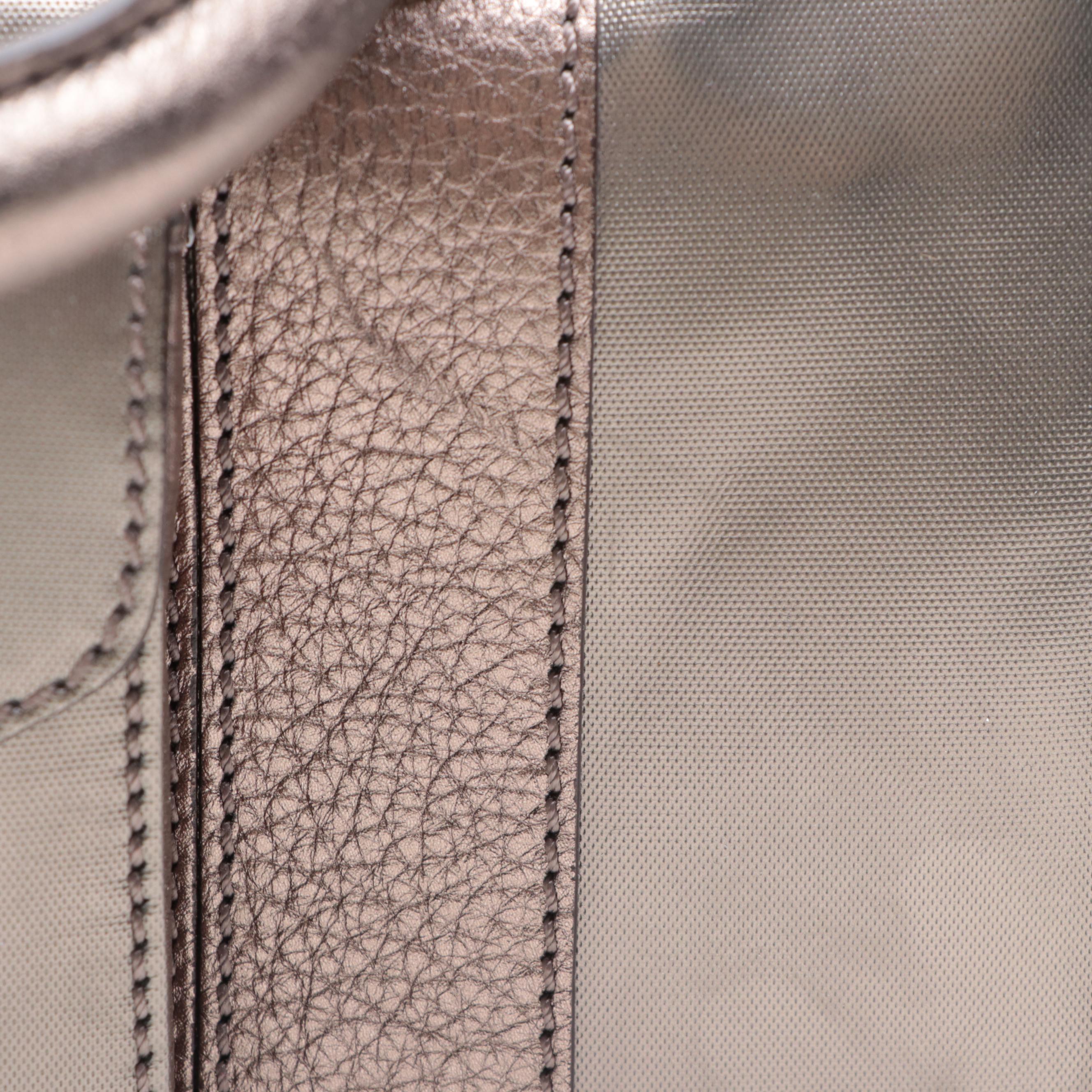 Versace Medusa Doctor's Bag with Metallic Finish Grain Leather Trim