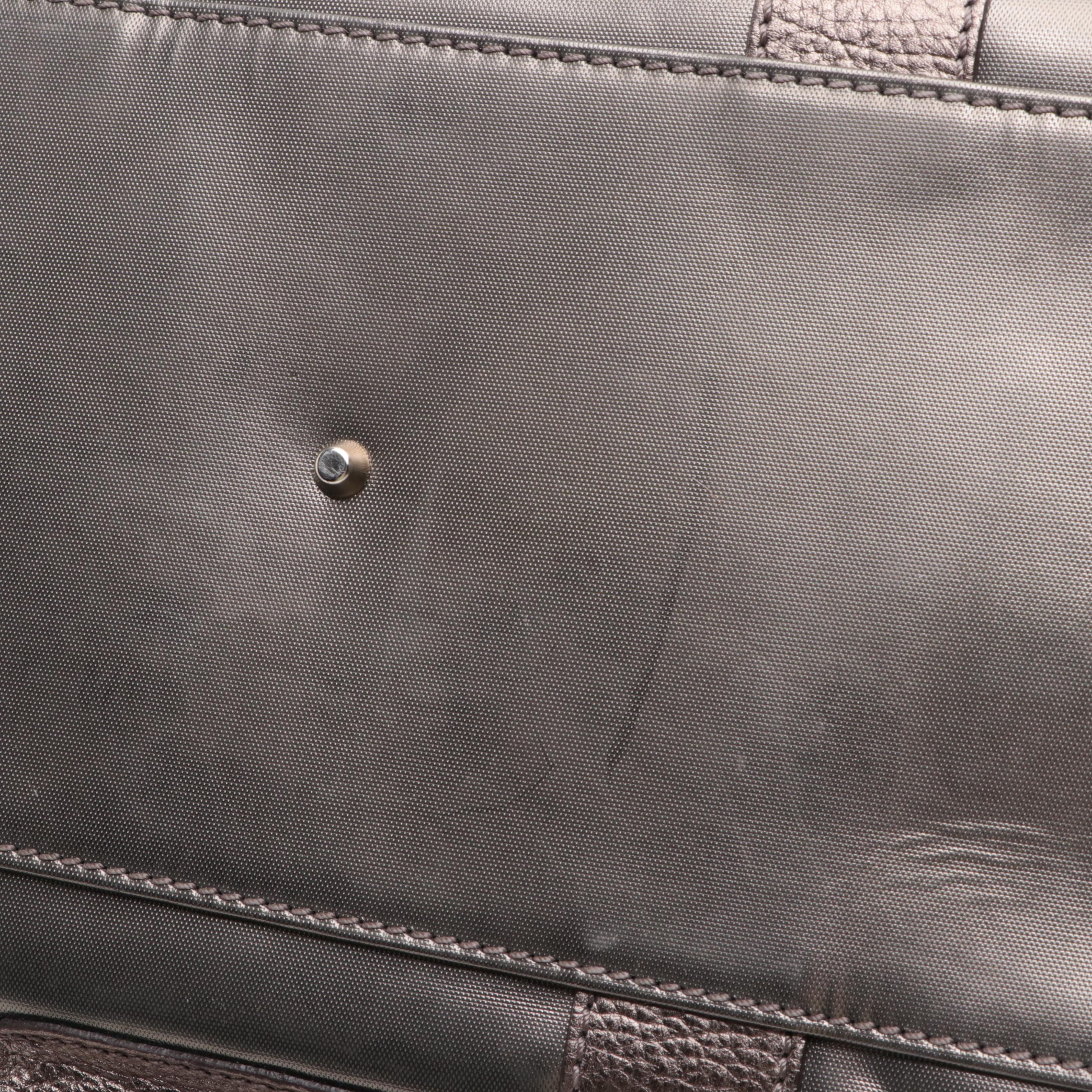 Versace Medusa Doctor's Bag with Metallic Finish Grain Leather Trim