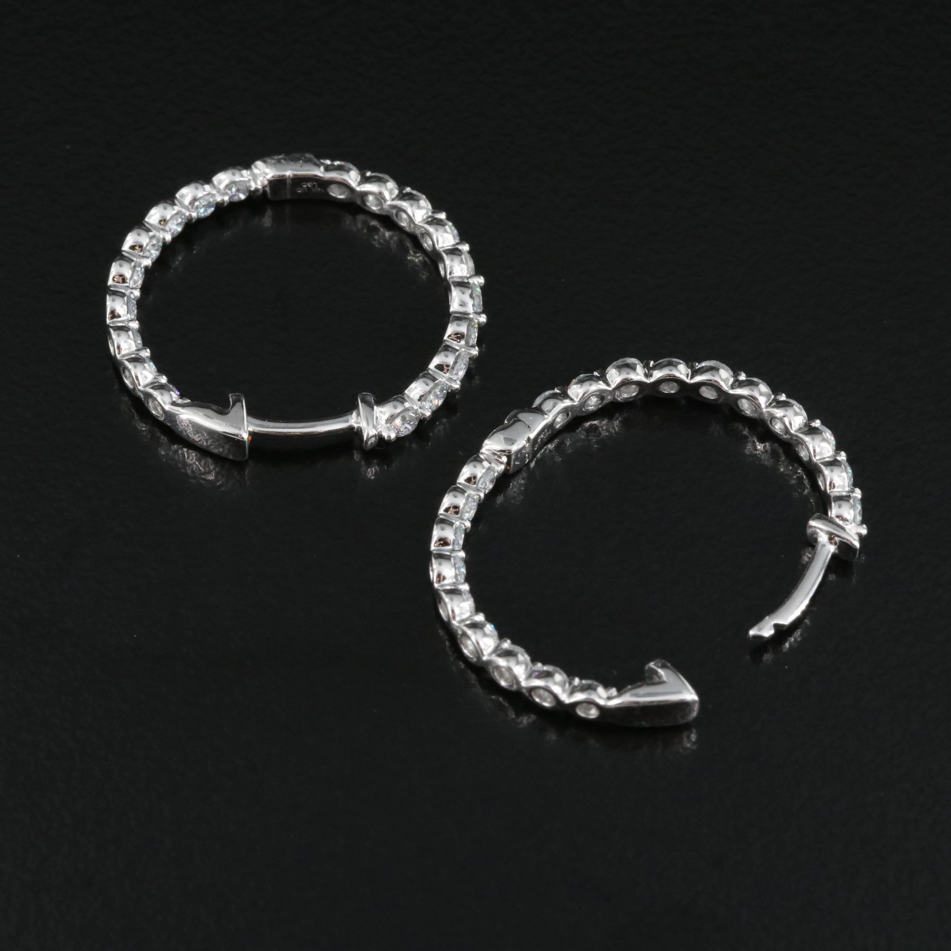 14K 1.00 CTW Lab Grown Diamond Inside Out Hoop Earrings