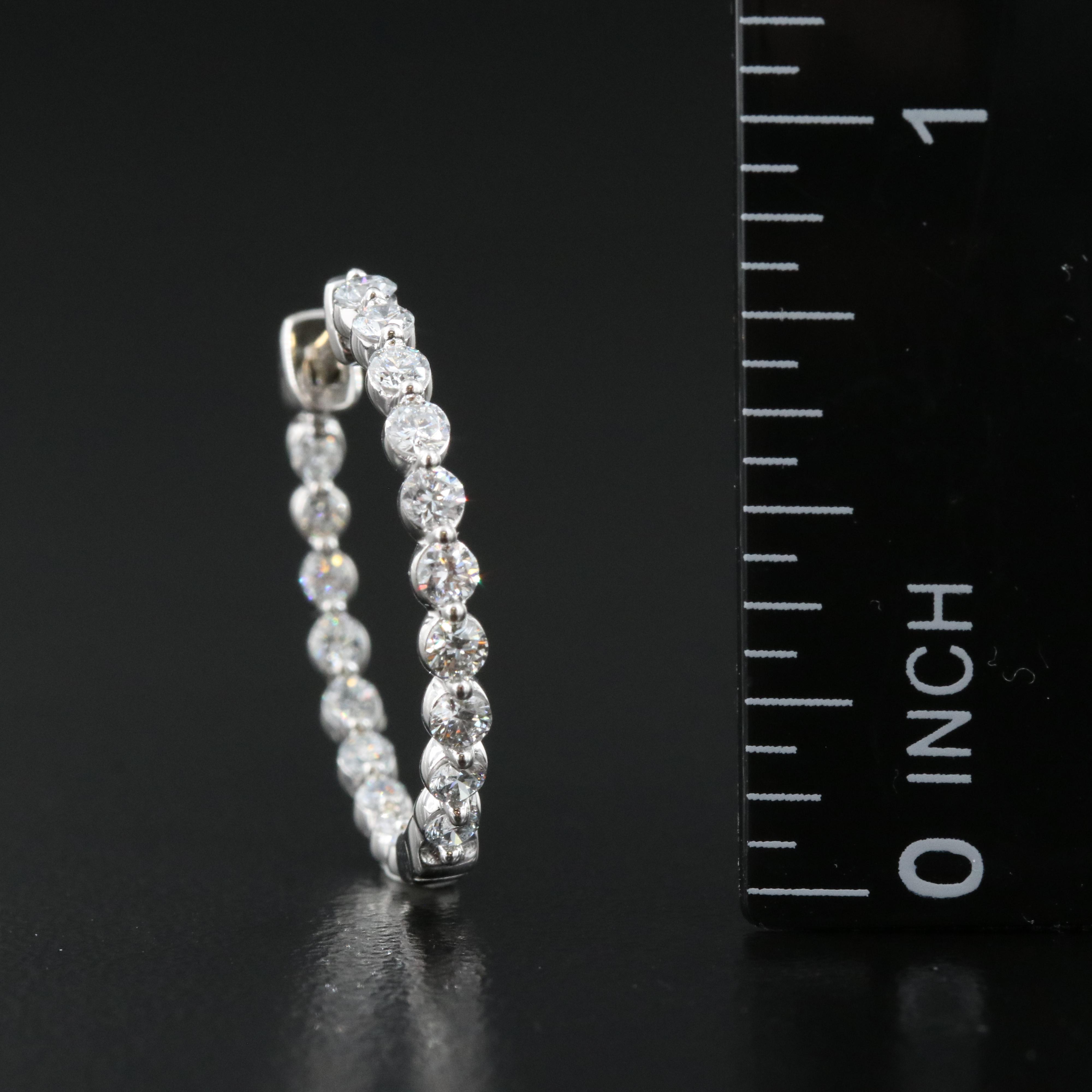 14K 1.00 CTW Lab Grown Diamond Inside Out Hoop Earrings