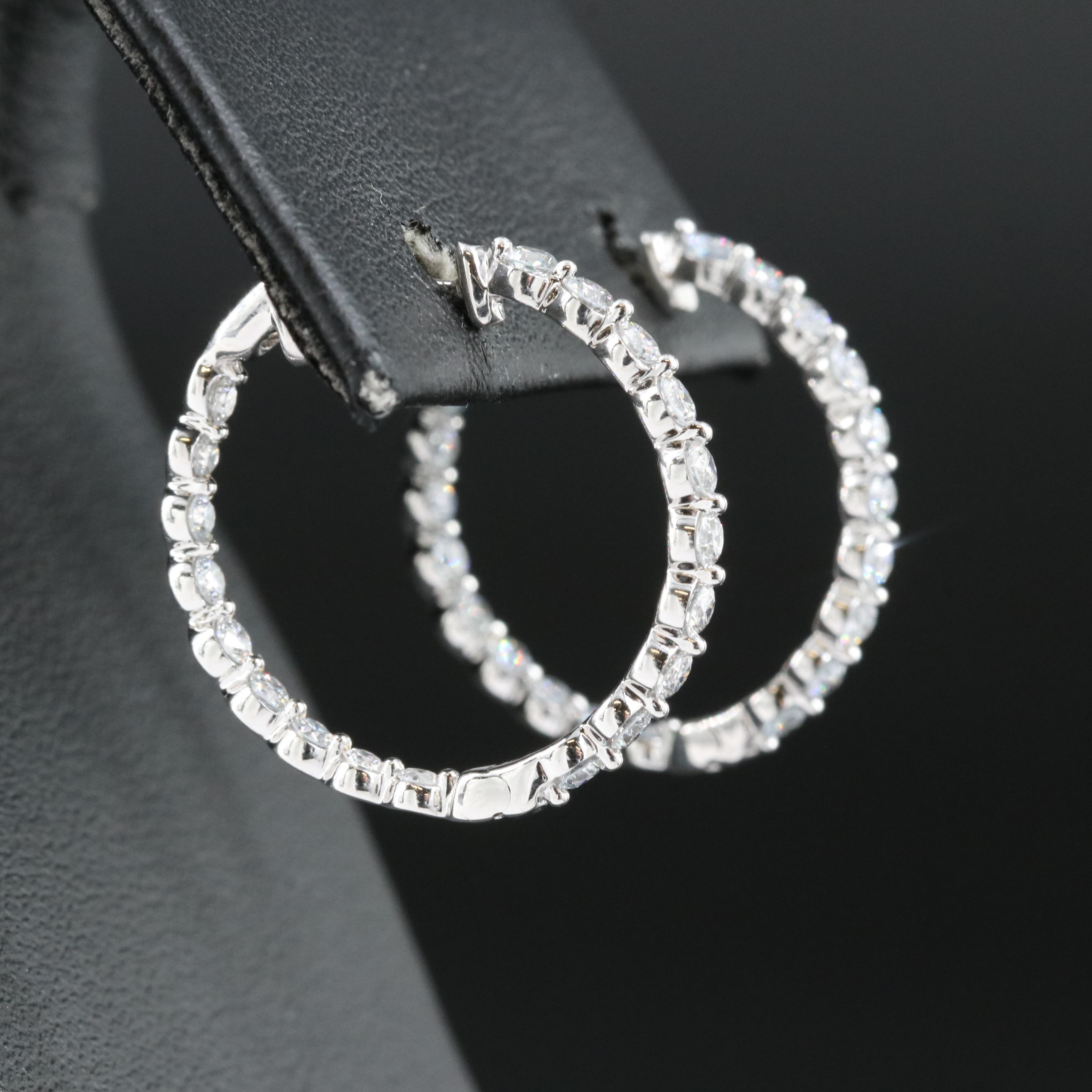 14K 1.00 CTW Lab Grown Diamond Inside Out Hoop Earrings