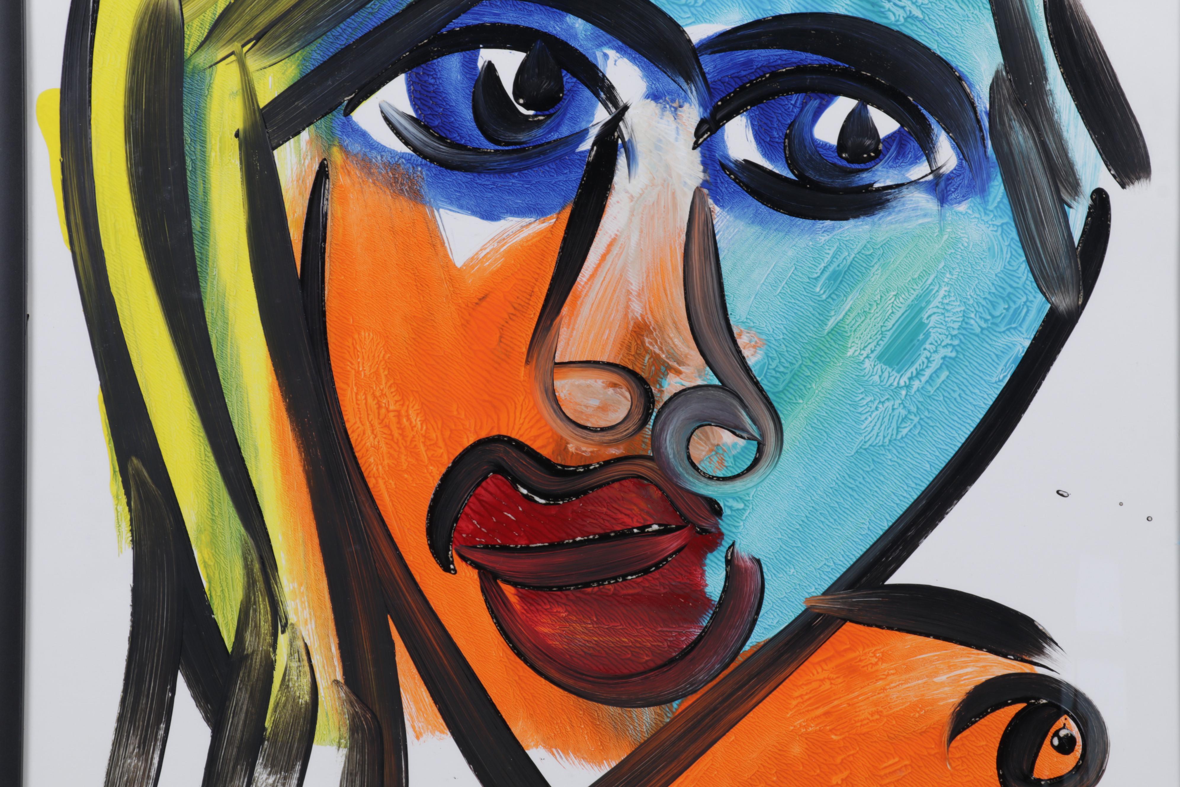 Peter Keil Portrait Acrylic Painting, Circa 2000