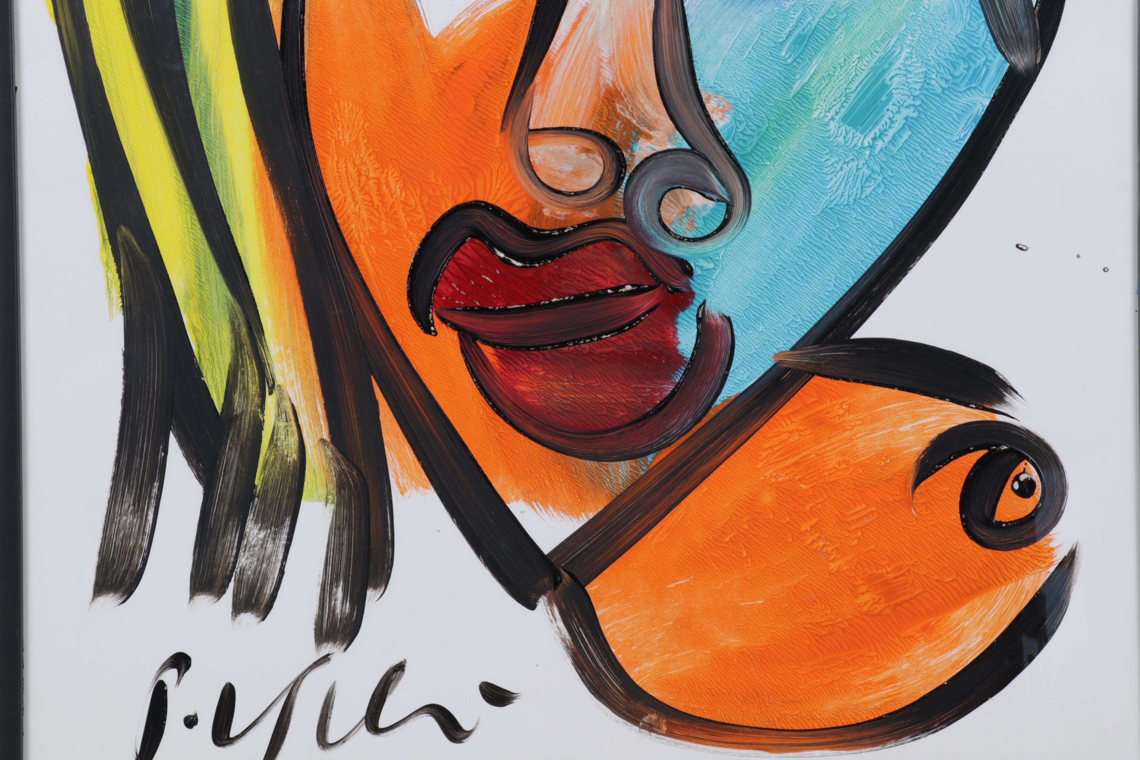 Peter Keil Portrait Acrylic Painting, Circa 2000