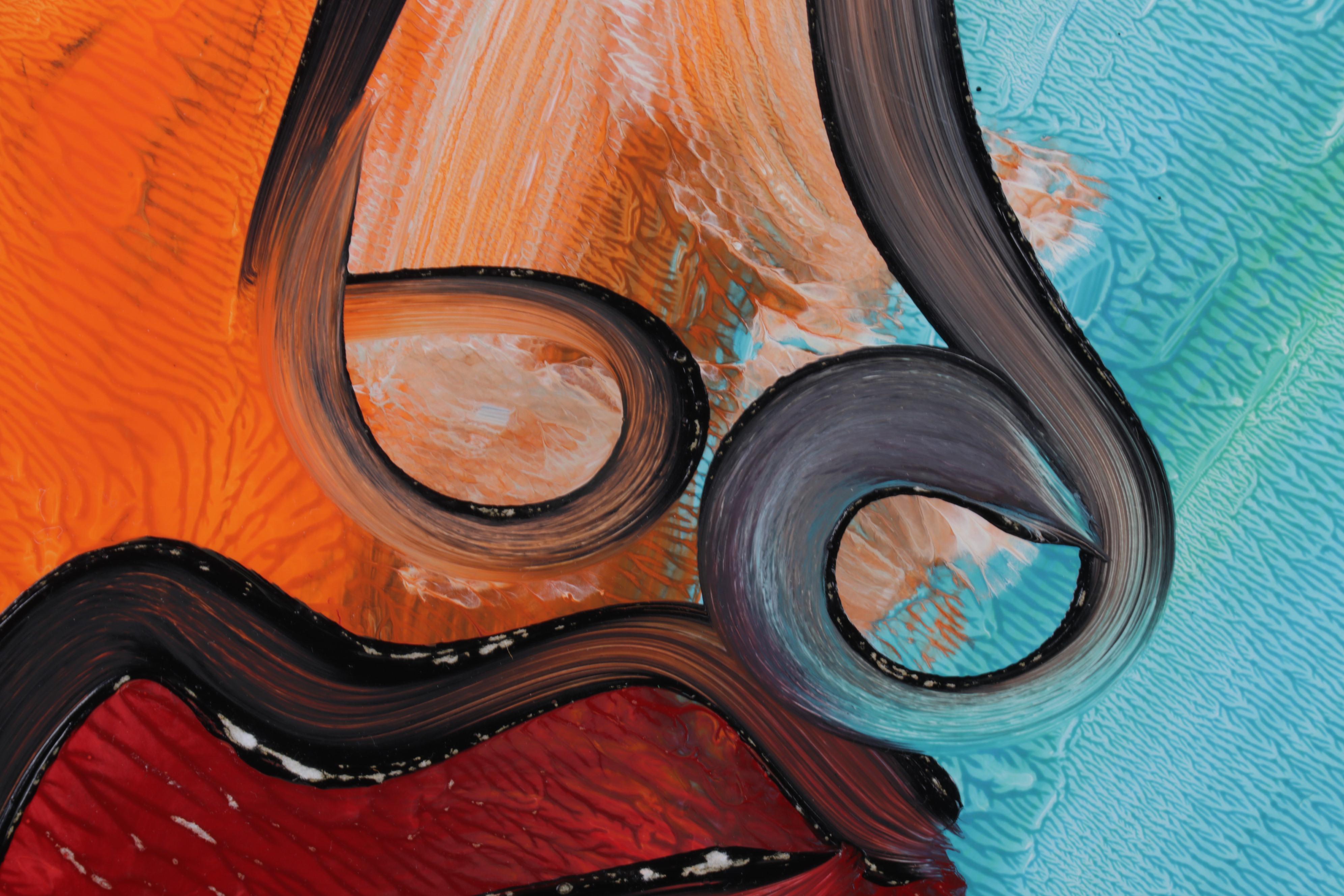 Peter Keil Portrait Acrylic Painting, Circa 2000