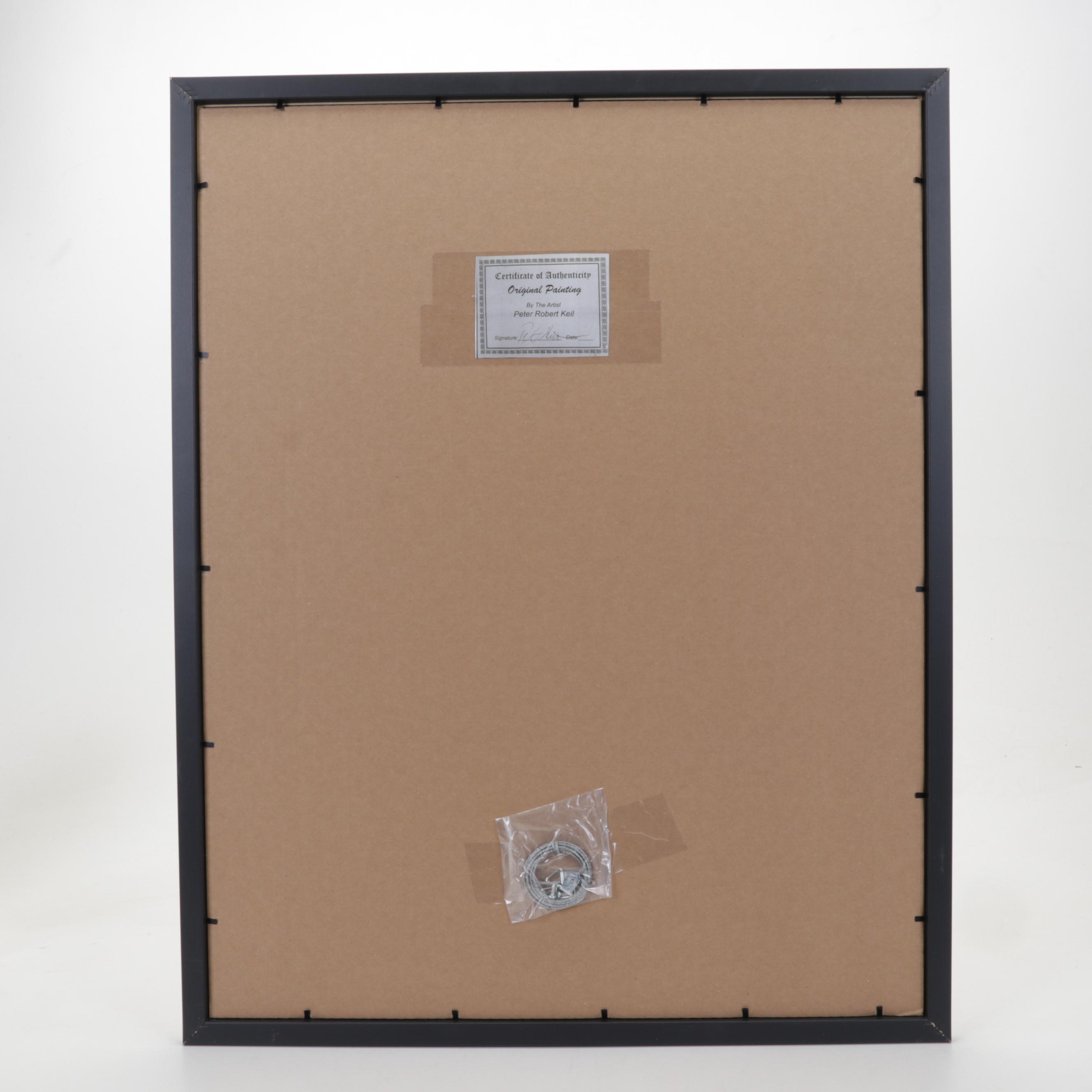 Peter Keil Portrait Acrylic Painting, Circa 2000