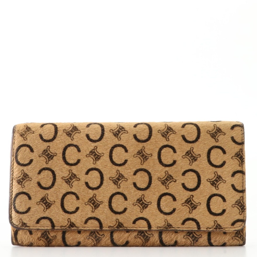 Celine Signature Calf Hair Continental Wallet