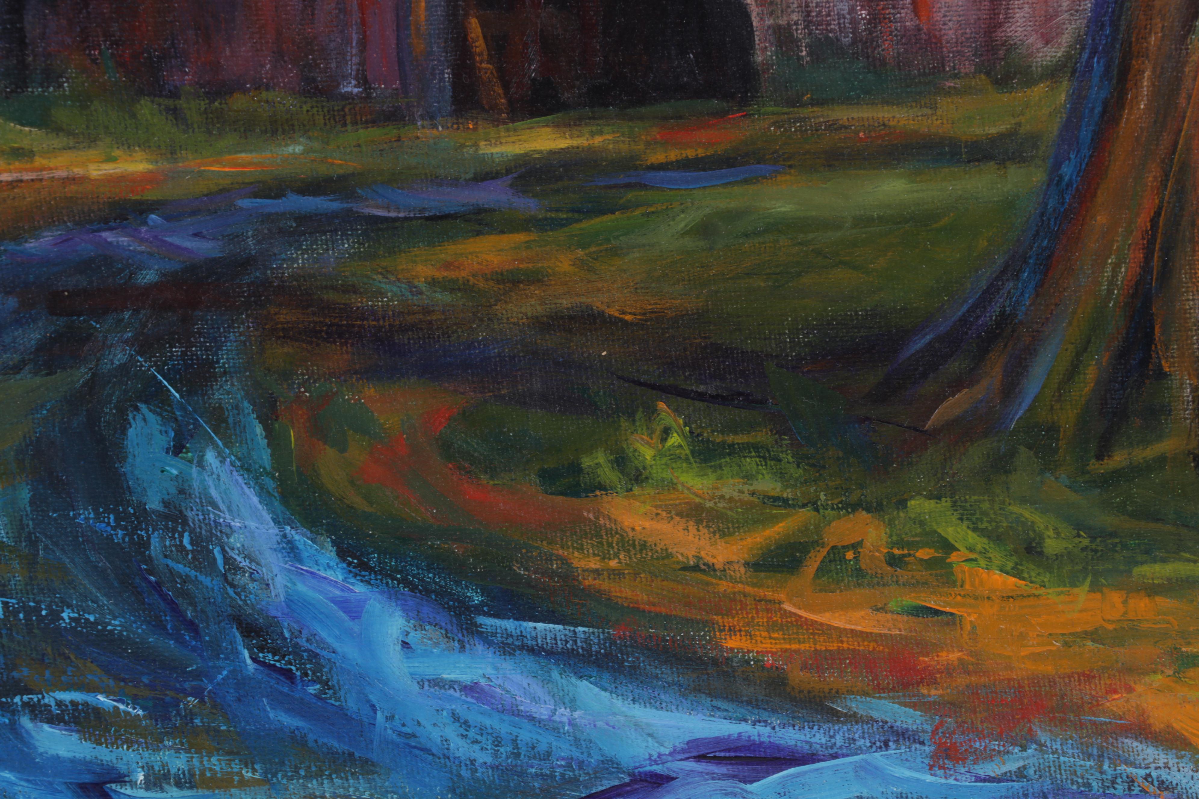 Rhonda Hager Acrylic Painting "Nobel Township Barn," 21st Century