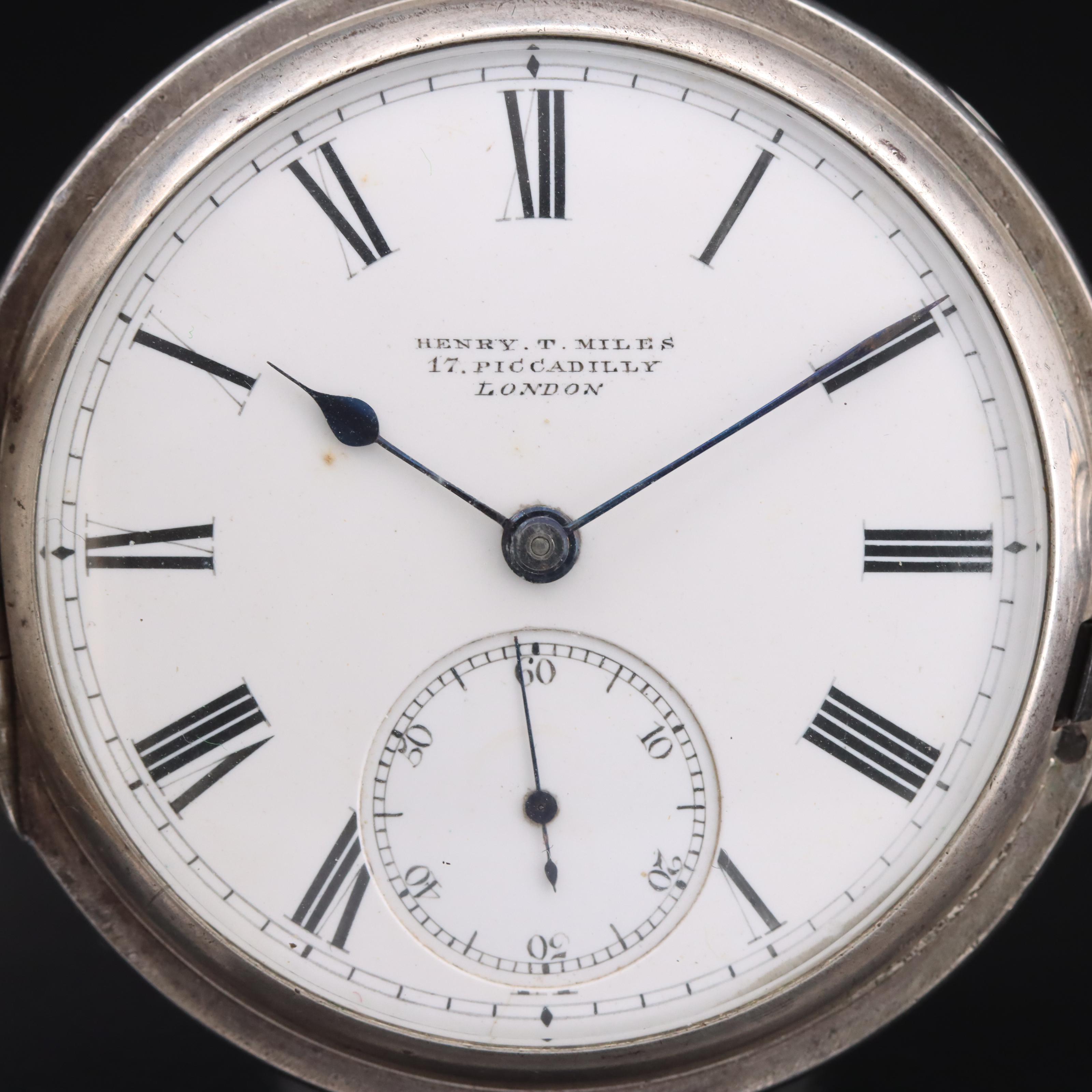 1881-82 Henry Miles of London Sterling Silver Pocket Watch