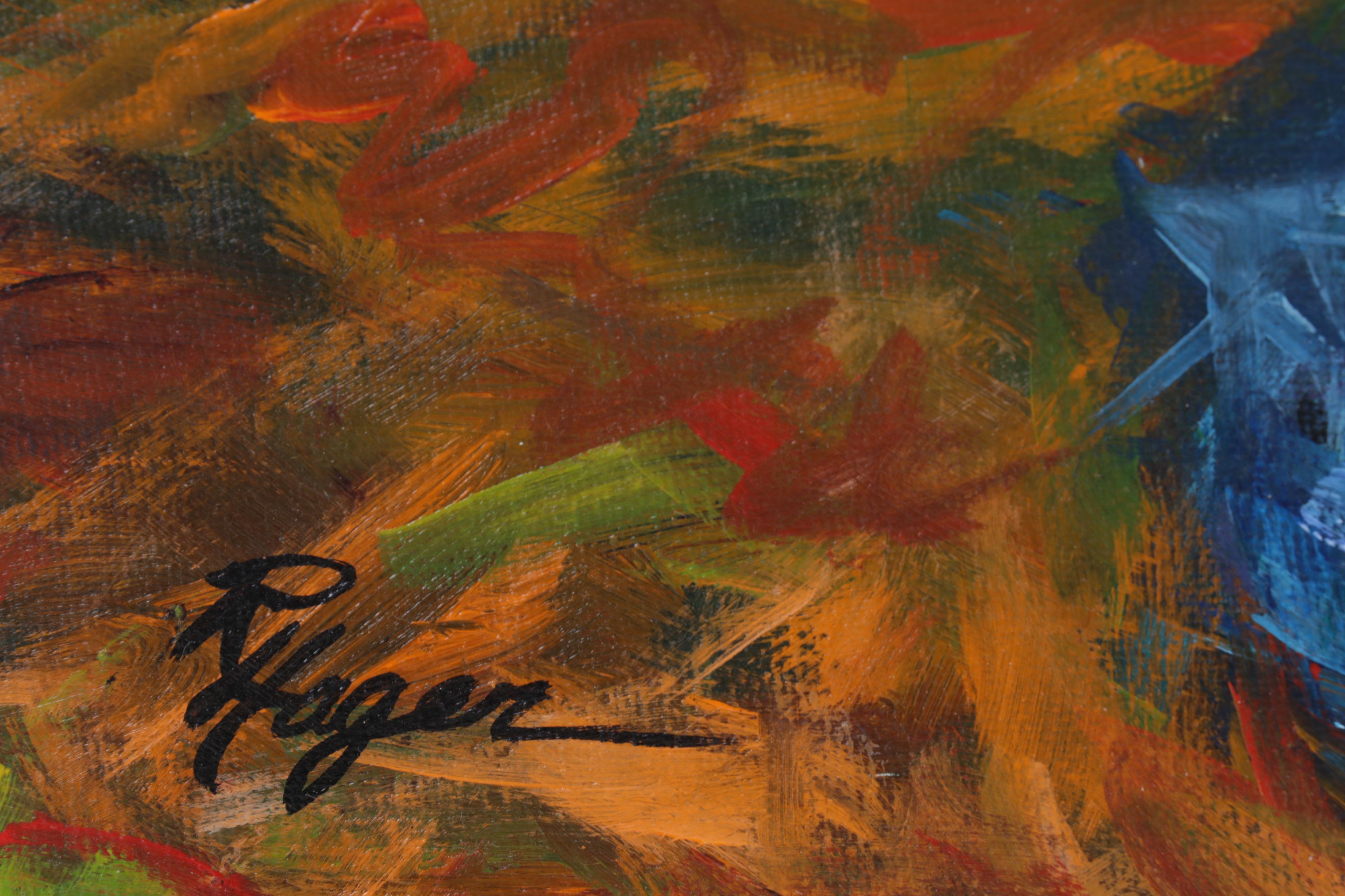 Rhonda Hager Acrylic Painting "Nobel Township Barn," 21st Century