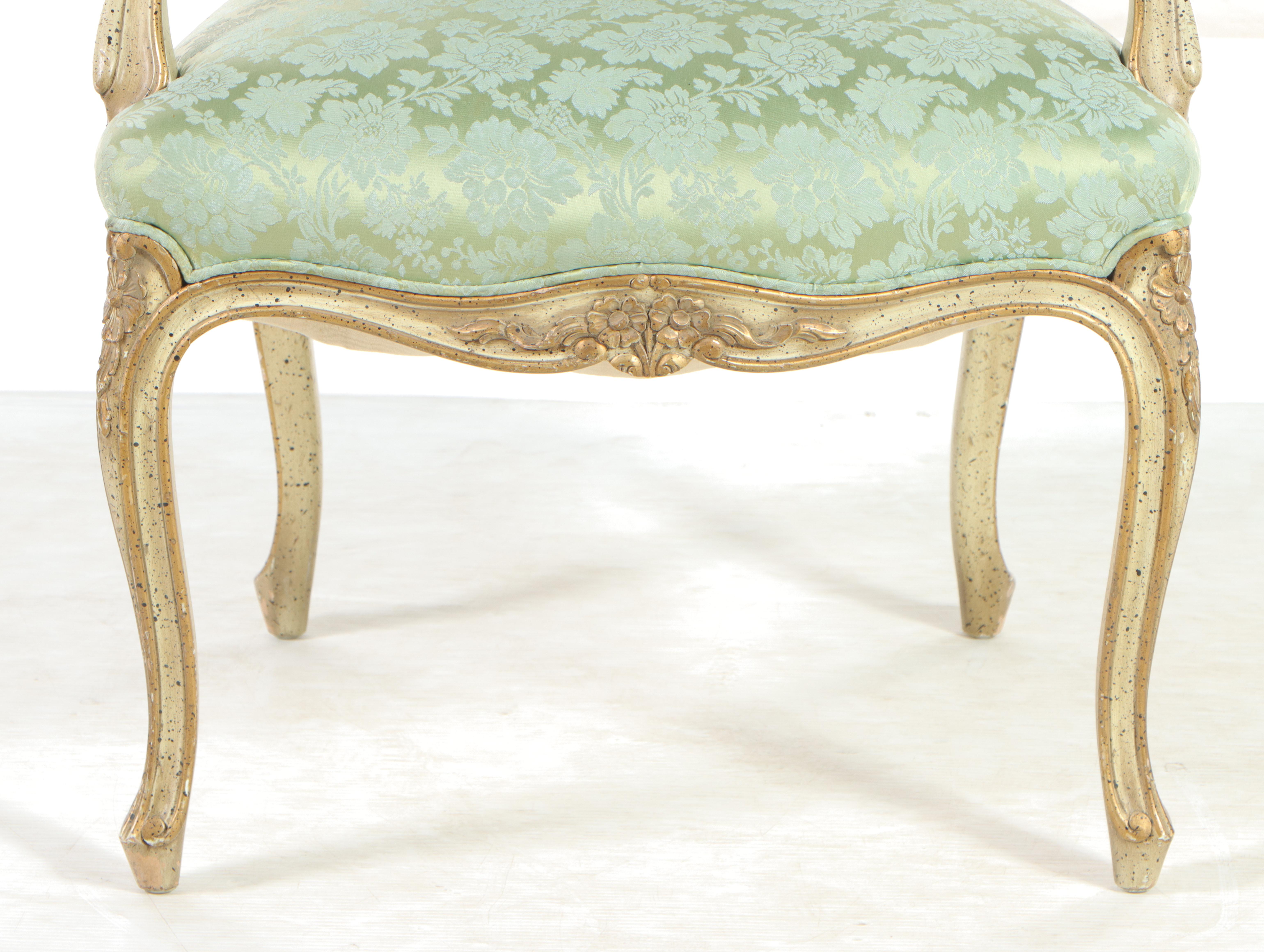 Hibriten Chair Co. Louis XV Style Painted Wooden Fauteuil, Mid-Late 20th Century