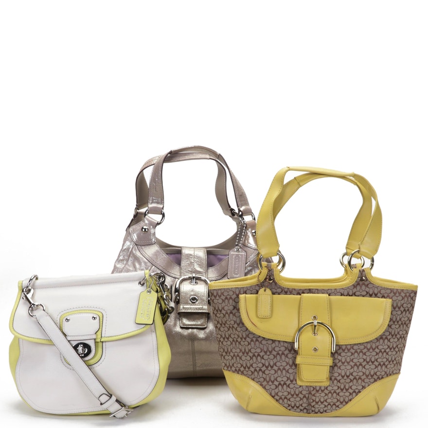 Coach Signature Jacquard and Leather Soho Shoulder Bag with Other Coach Bags
