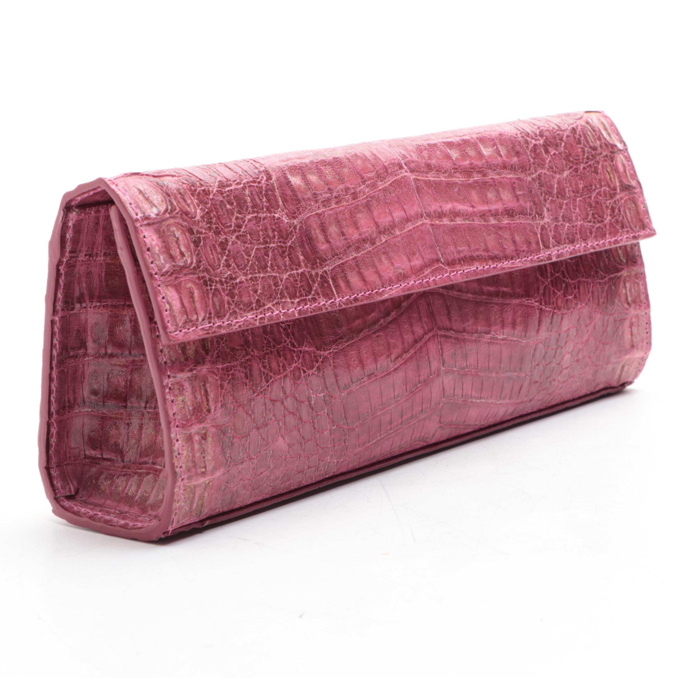 Kathryn Allen Clutch in Crocodile Skin