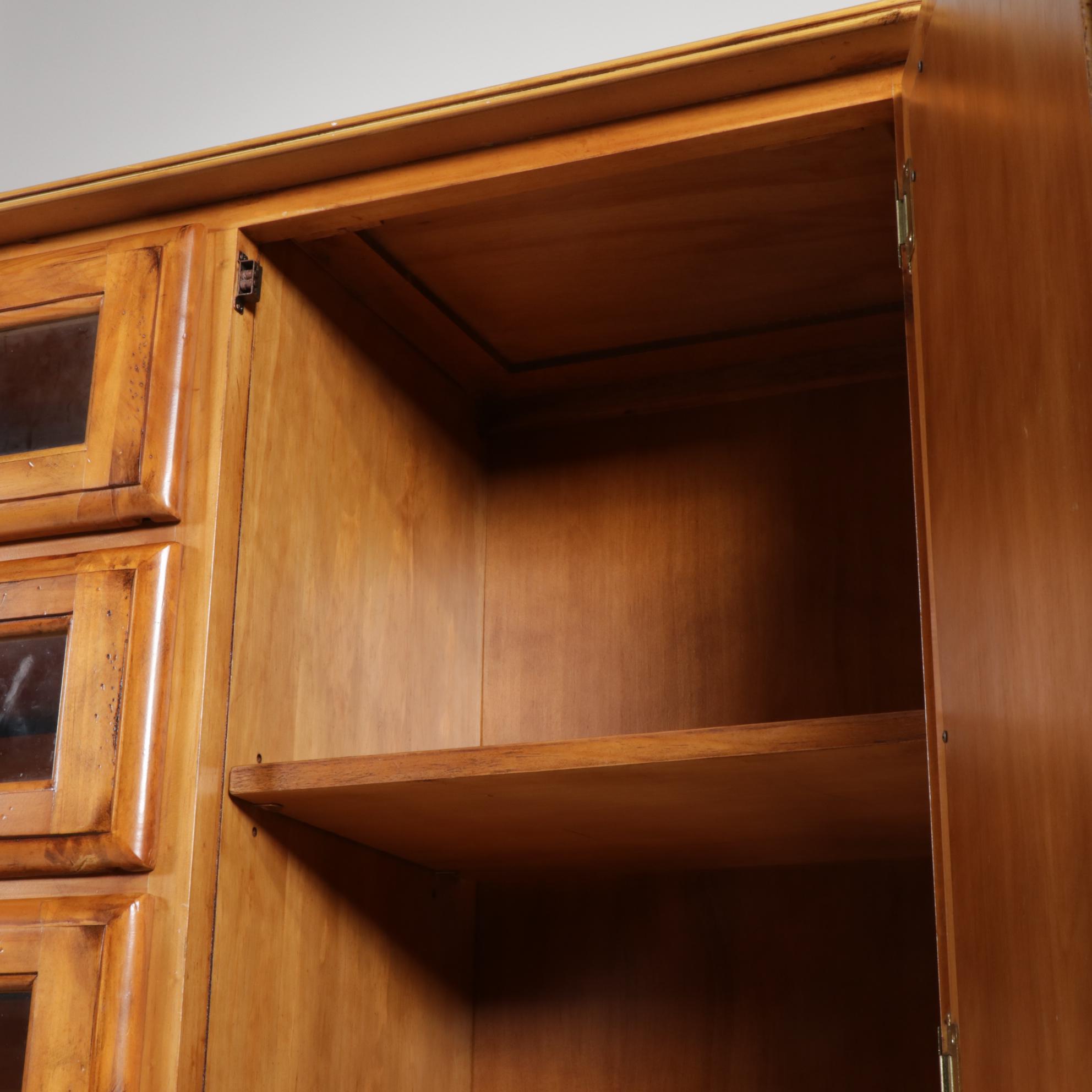 American Signature Country French Style Pine and Glass Armoire