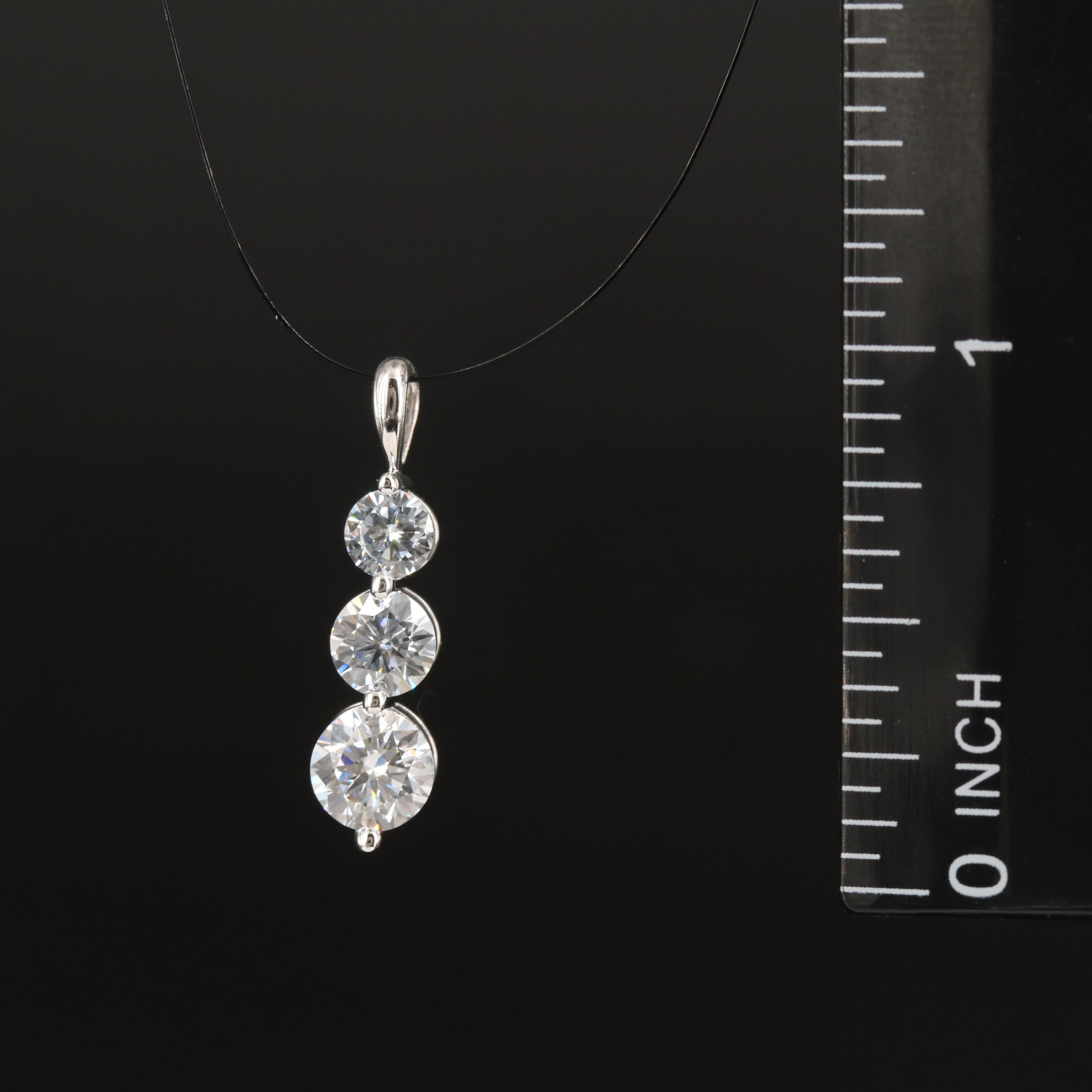 14K 1.52 CTW Lab Grown Diamond Graduated Pendant