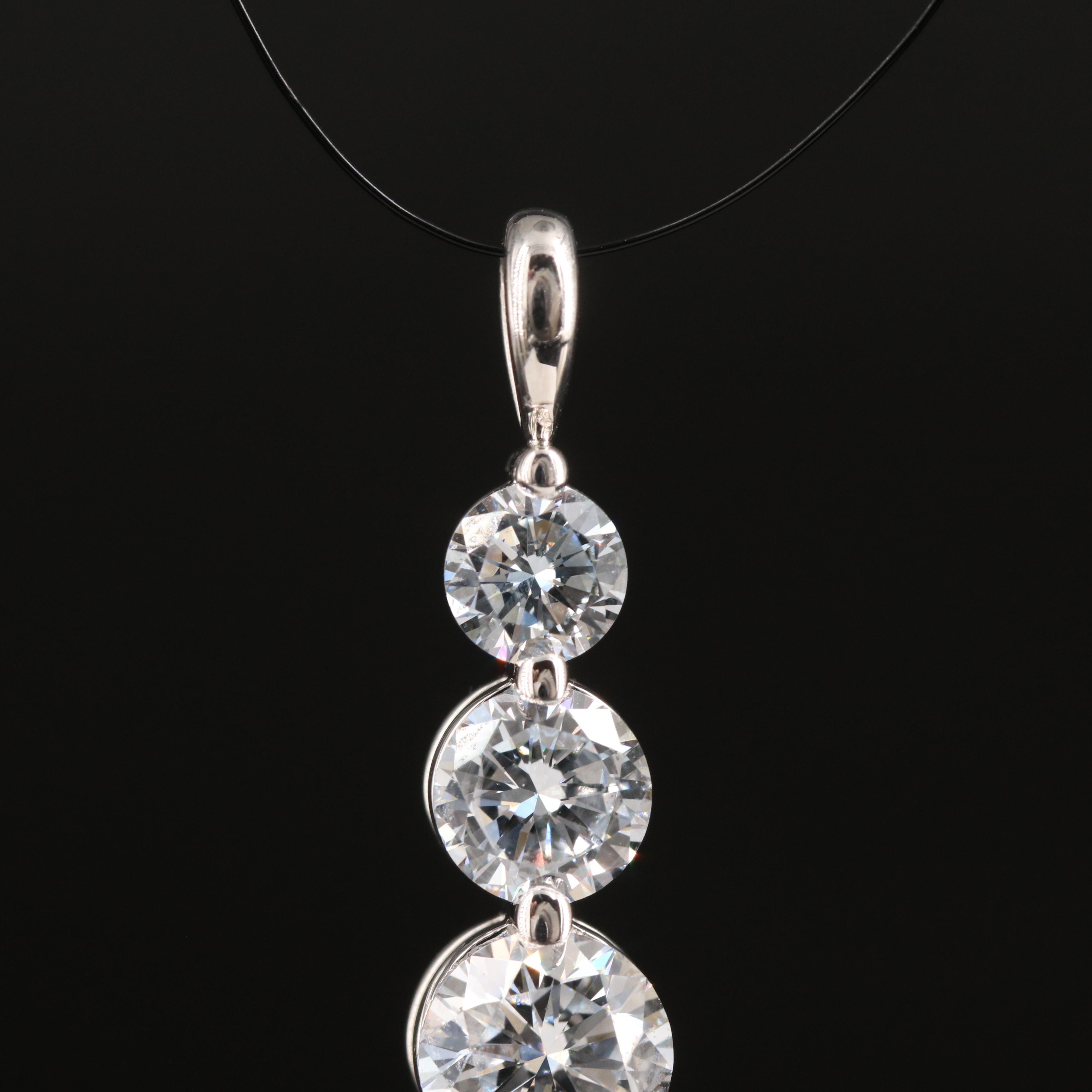 14K 1.60 CTW Lab Grown Diamond Graduated Pendant