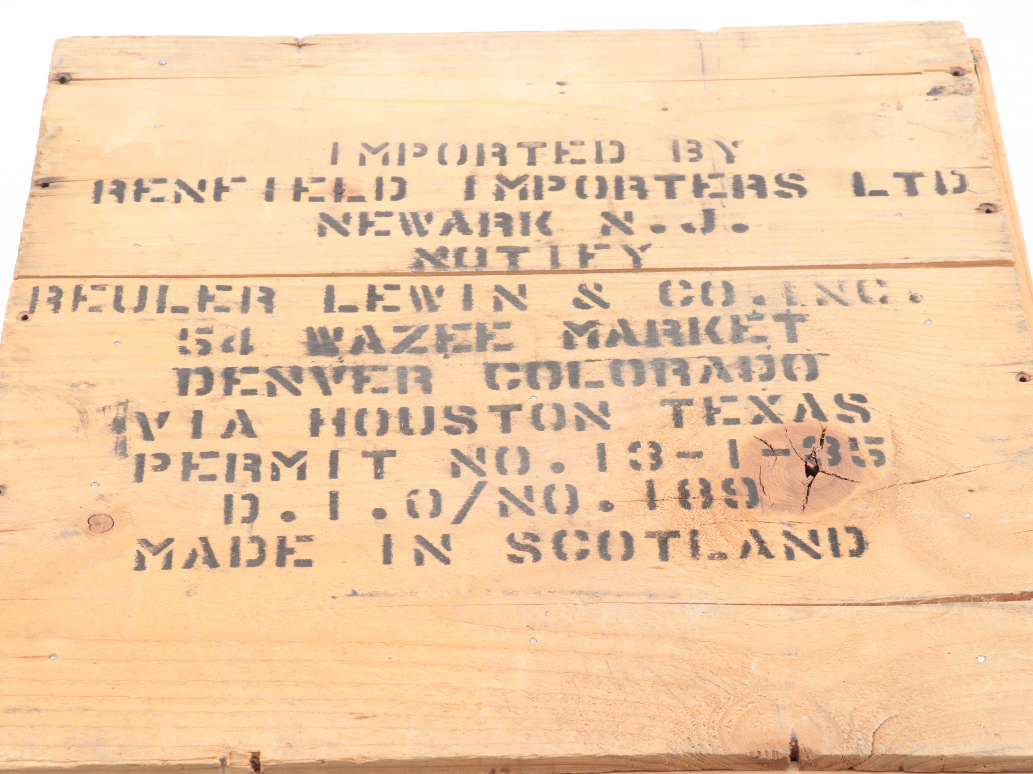 Haig & Haig Scots Whisky Wooden Crate, Mid-20th Century