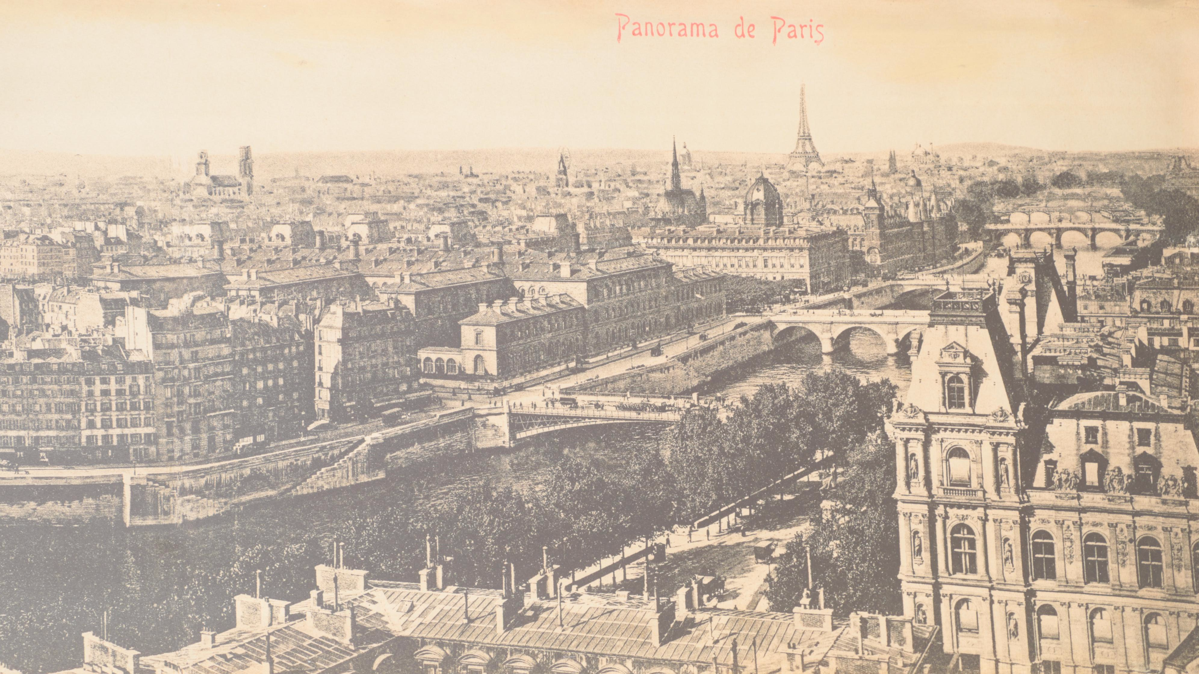Large Scale Giclée "Panorama de Paris," Late 20th Century