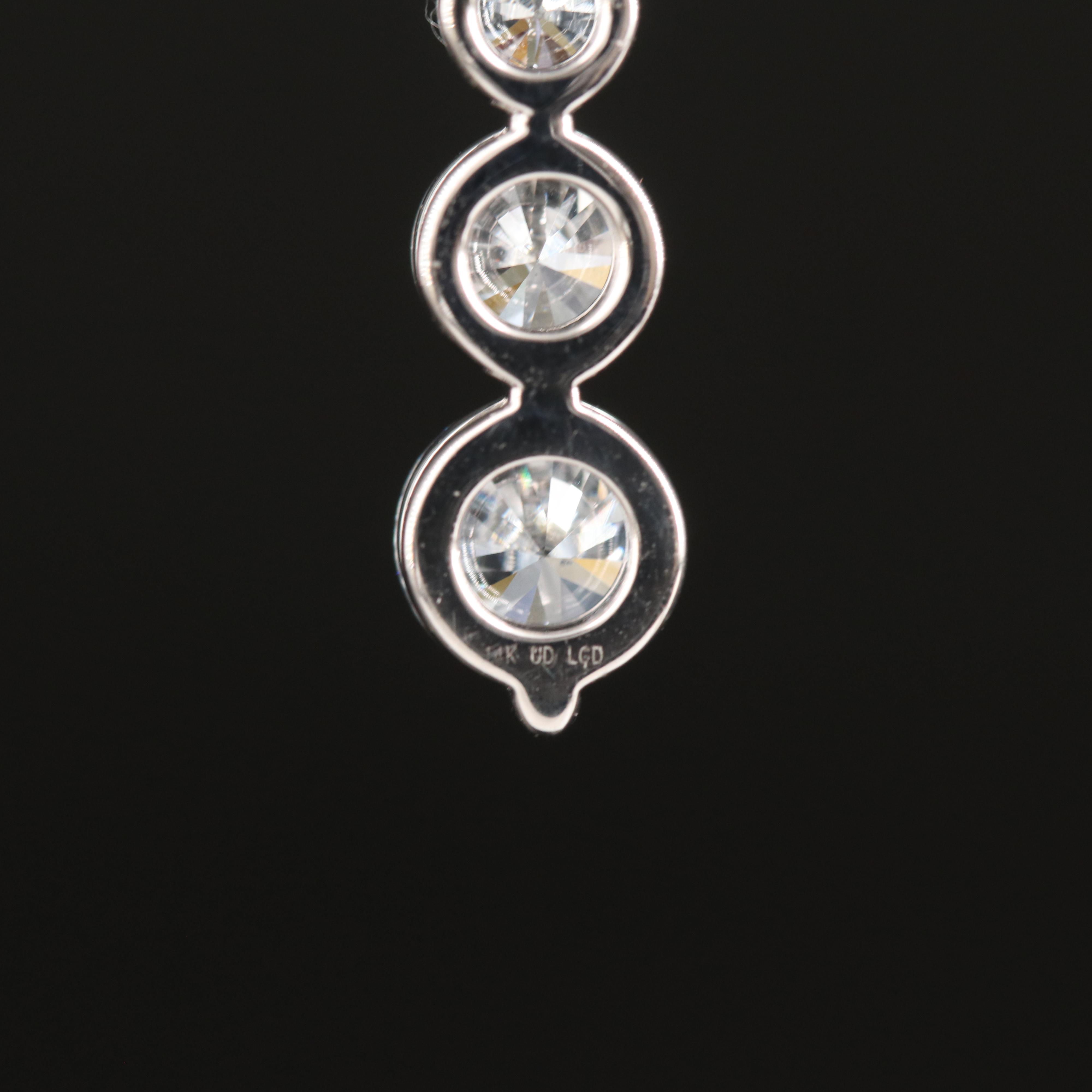 14K 1.52 CTW Lab Grown Diamond Graduated Pendant