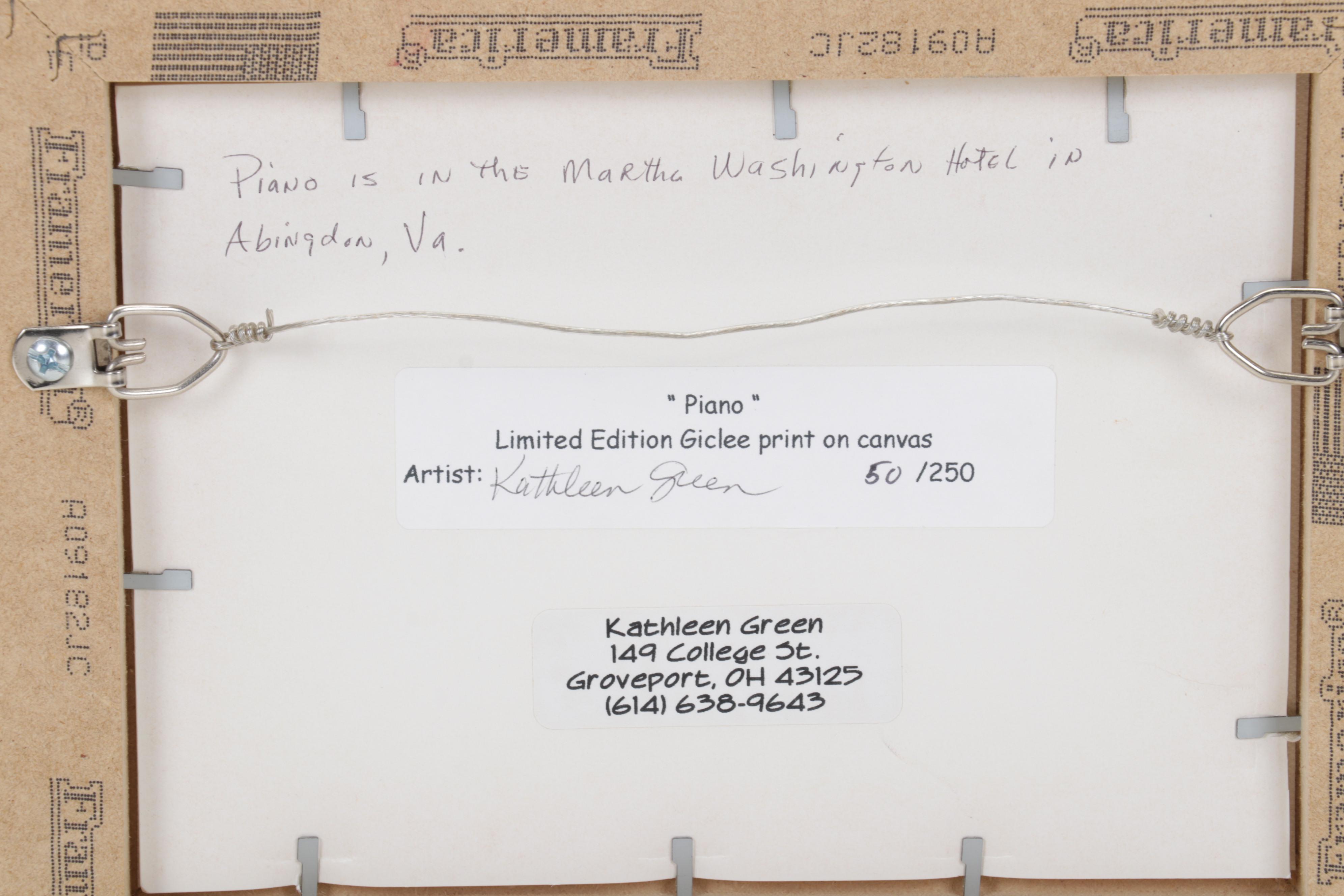 Kathleen Green Giclées "Griswold Museum" and "Piano," 21st Century