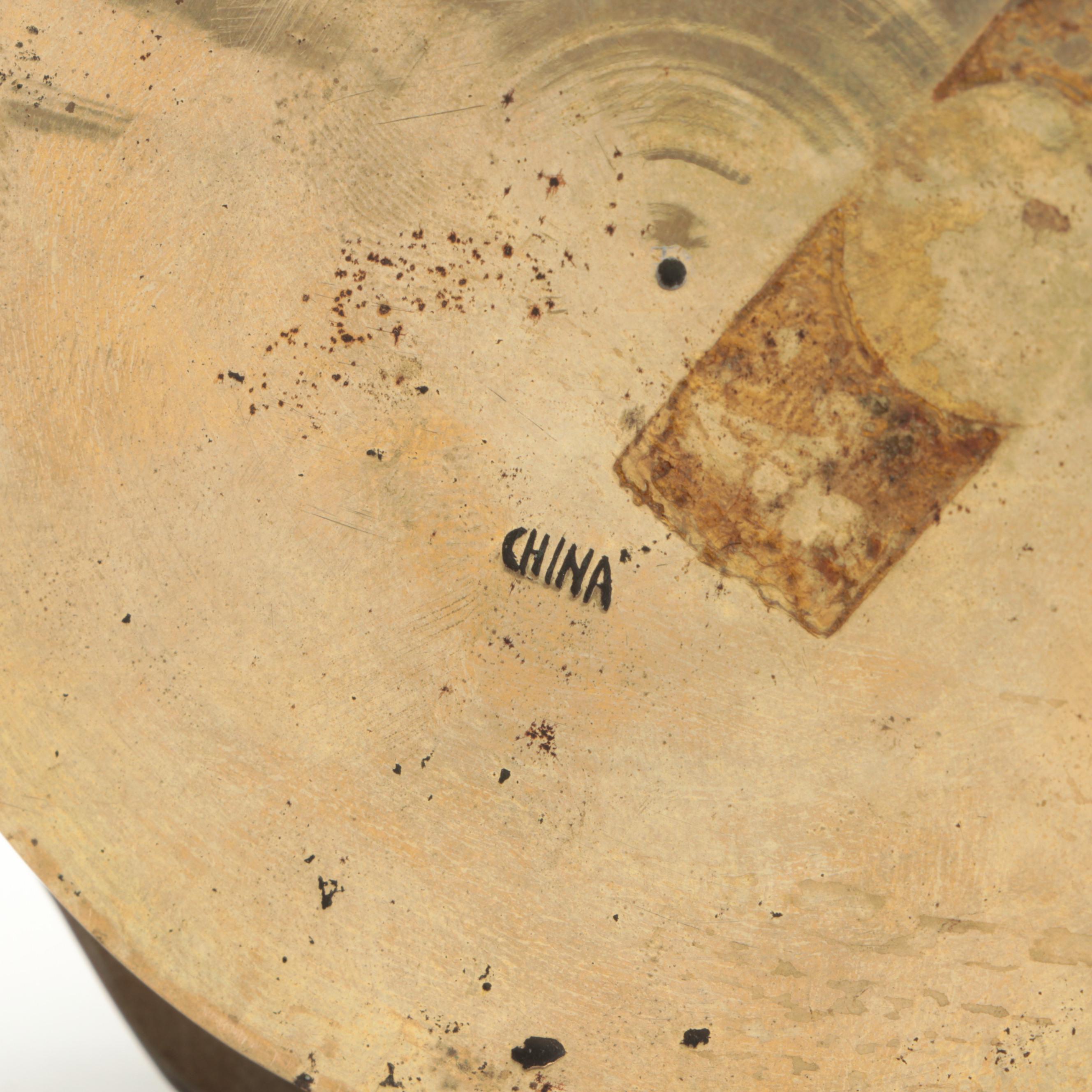 Chinese Cloisonné Box with Hand-Painted Porcelain Lid