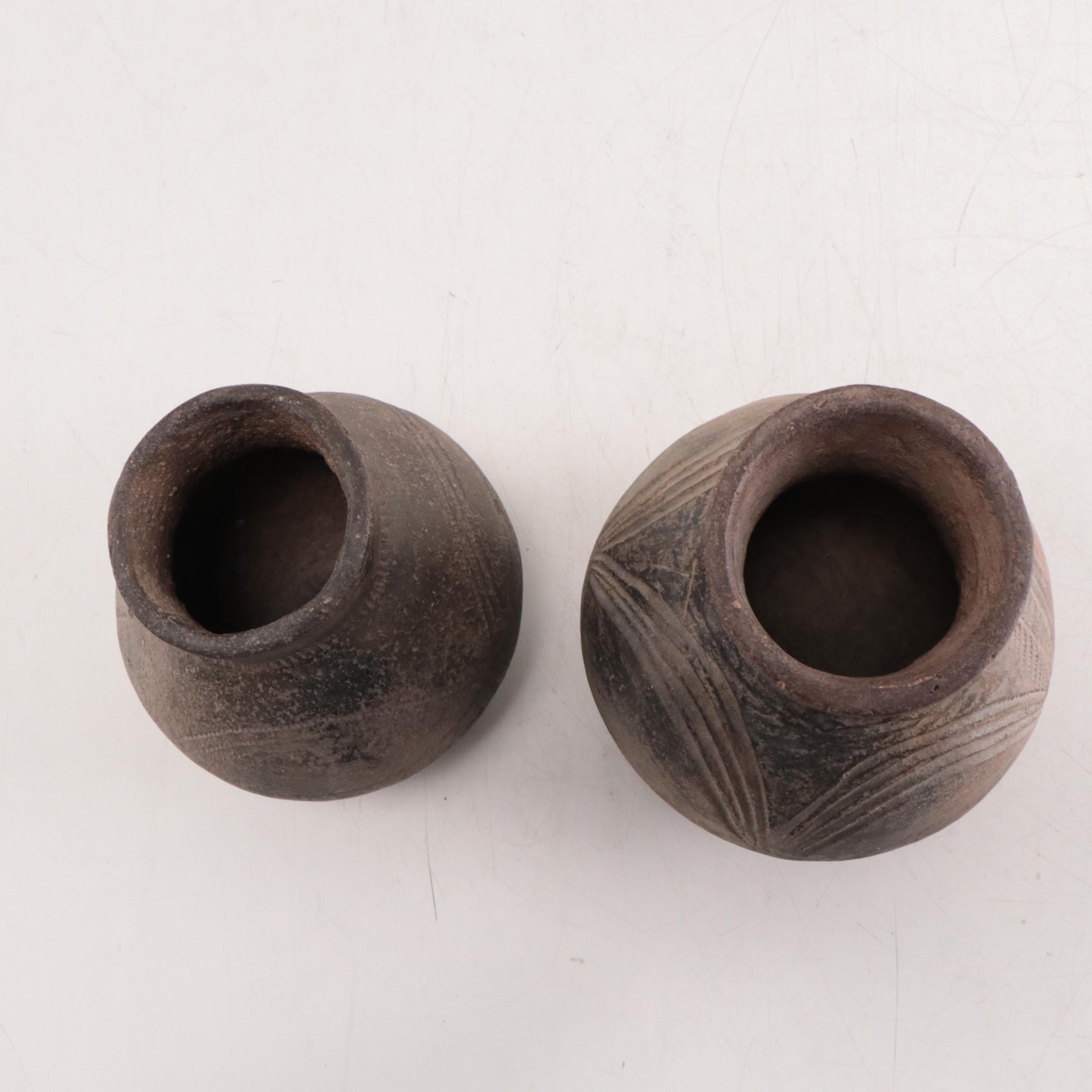 Lobi Earthenware Pots With Geometric Designs, Burkina Faso