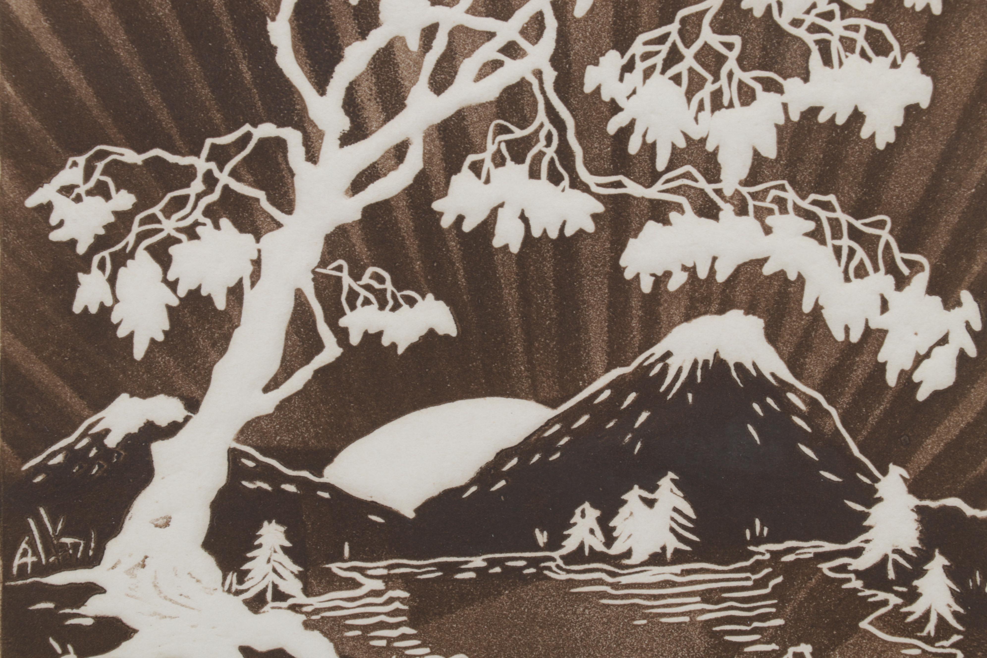 Al Kaufman Embossed Etching "Sunrise Valley," Circa 1980