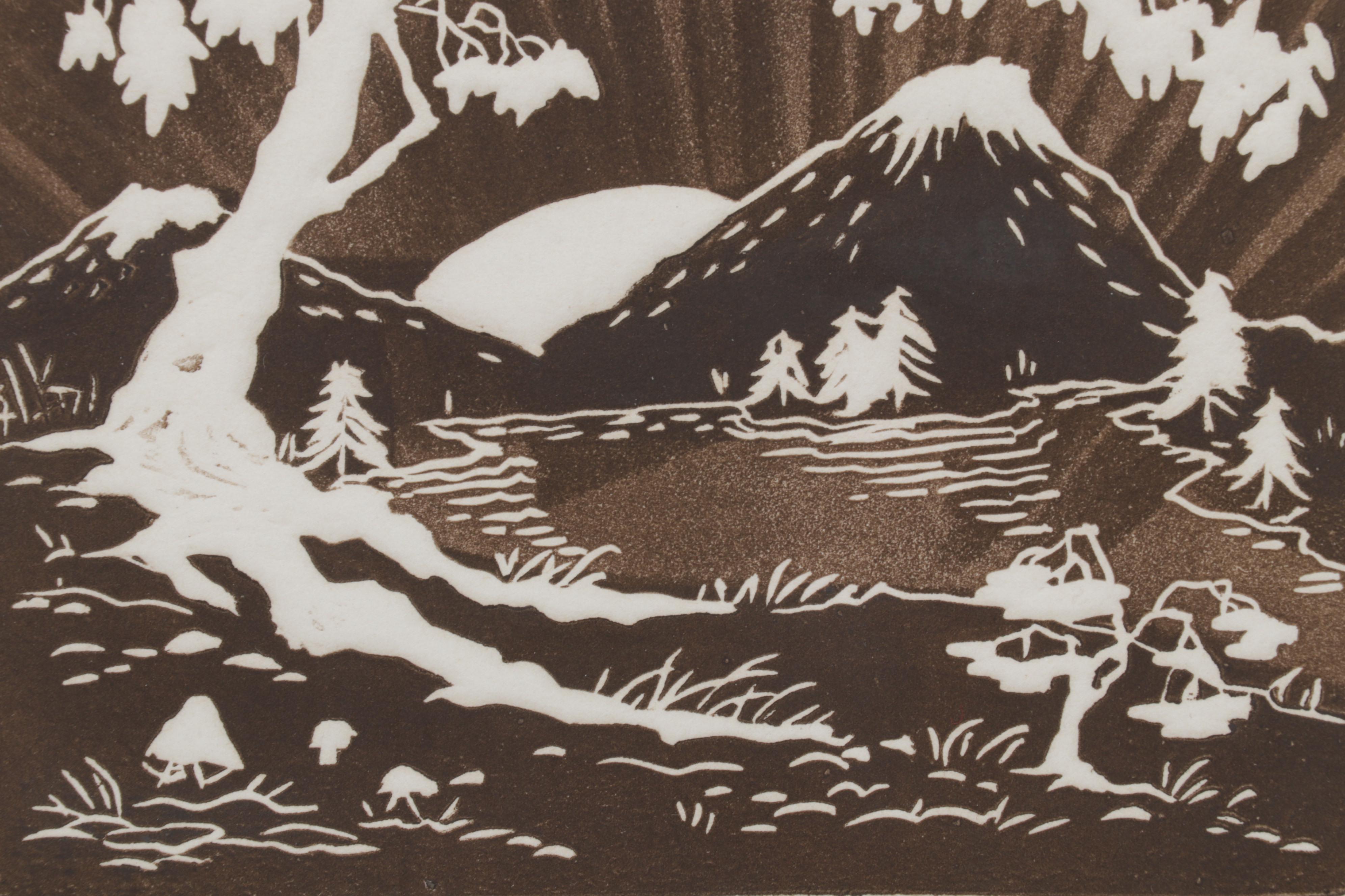 Al Kaufman Embossed Etching "Sunrise Valley," Circa 1980