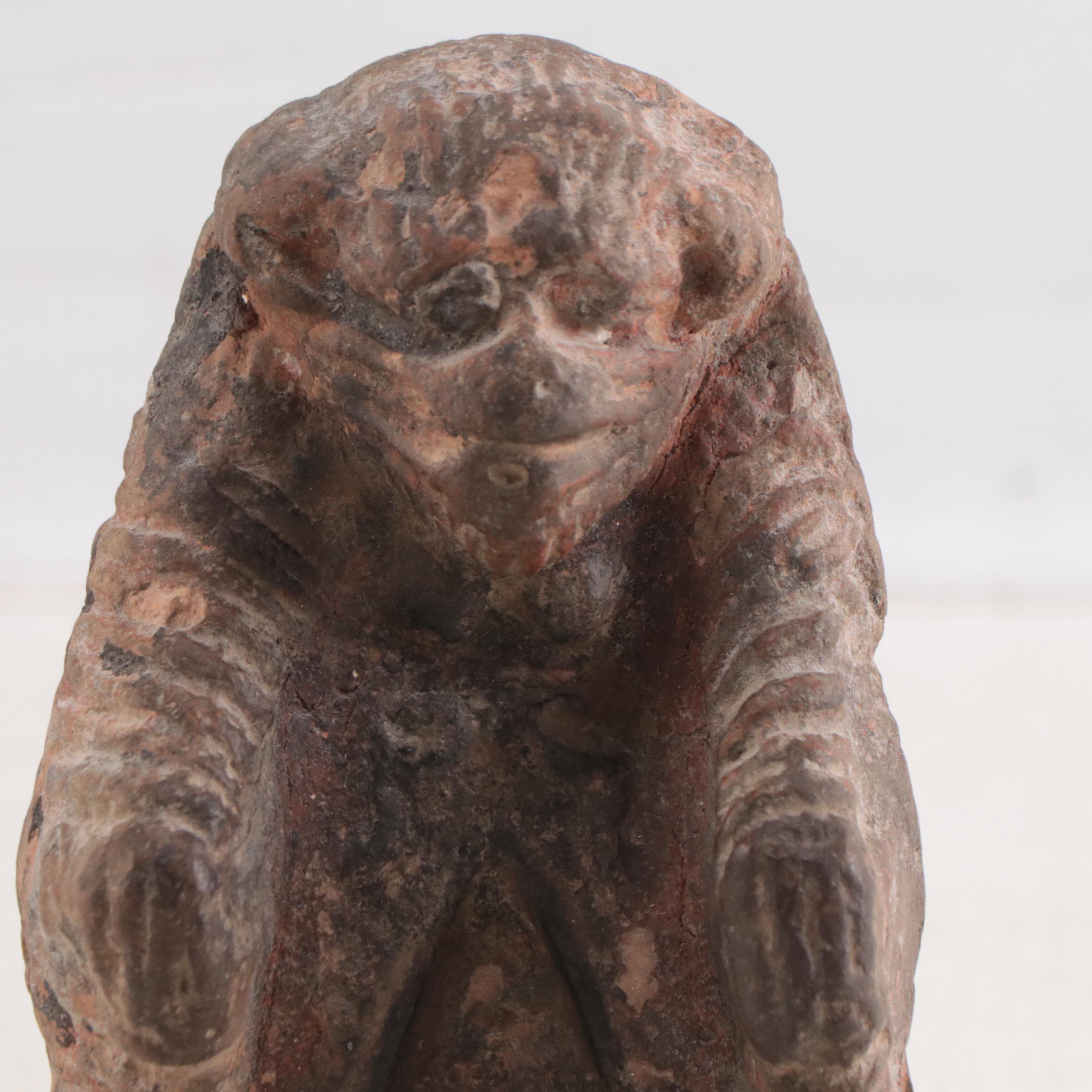 Newari Stone Oil Lamp Depicting Hanuman, Nepal, 19th Century