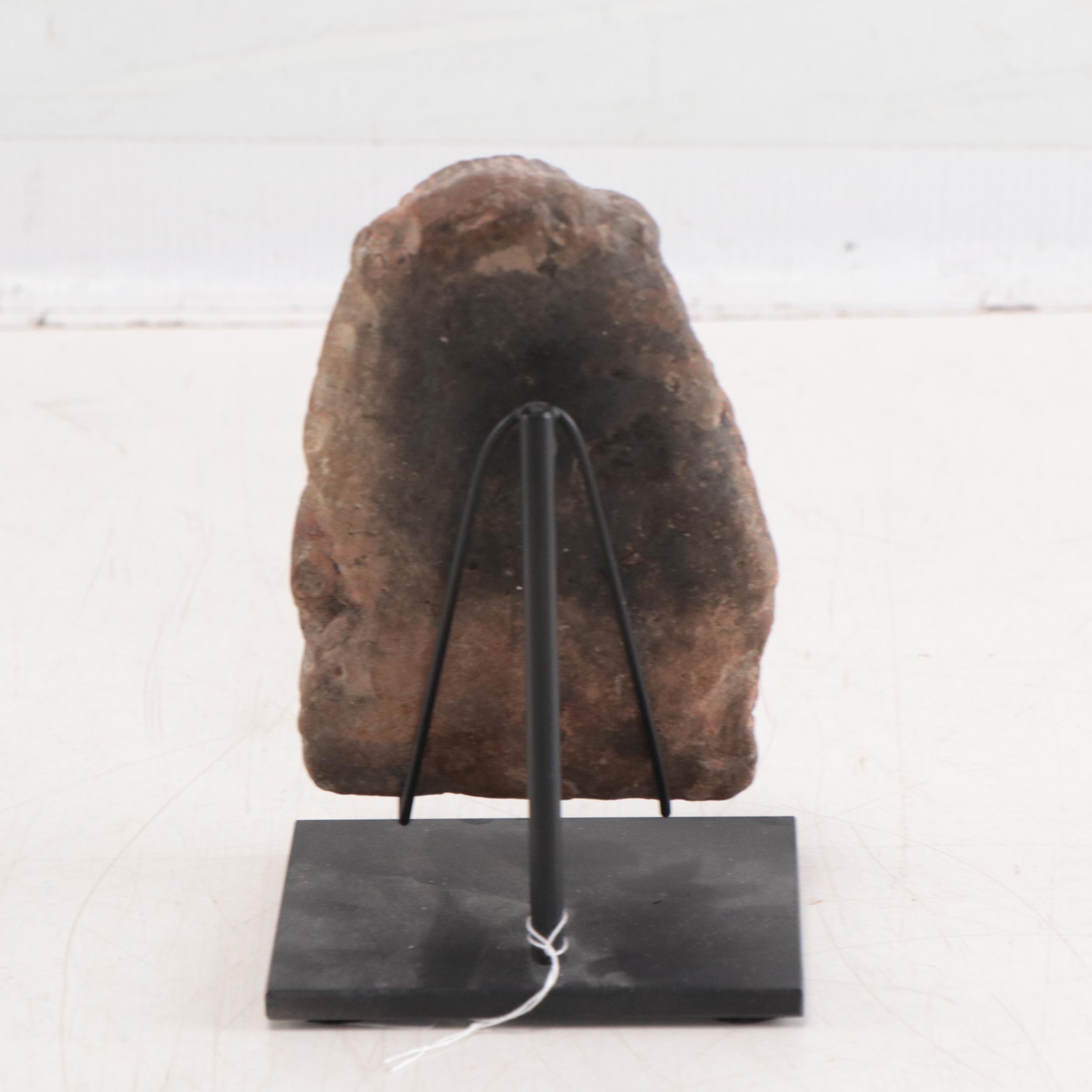 Newari Stone Oil Lamp Depicting Hanuman, Nepal, 19th Century