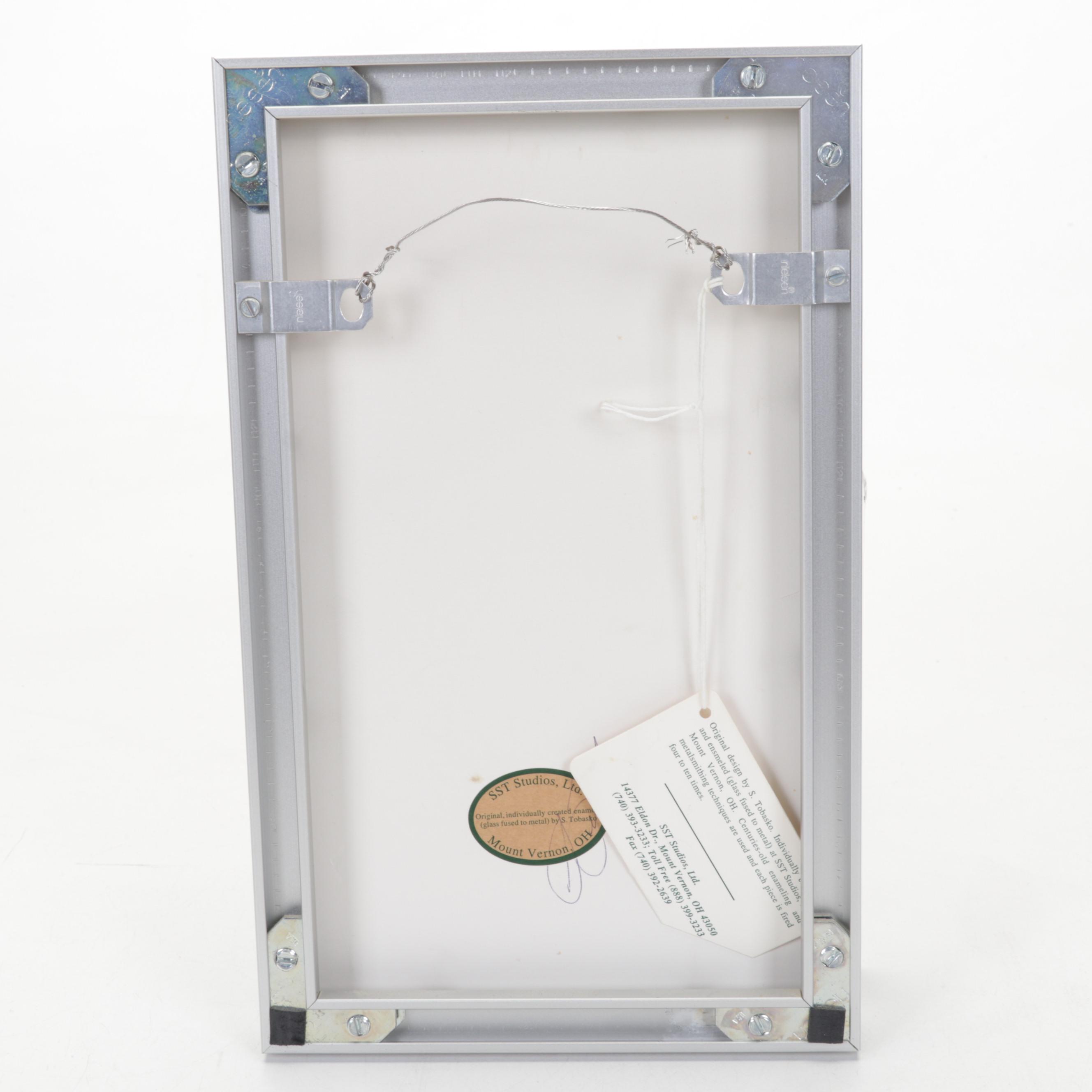 SST Studios Enamel Printed Metal Wall Hanging of Ladybugs, Circa 2000