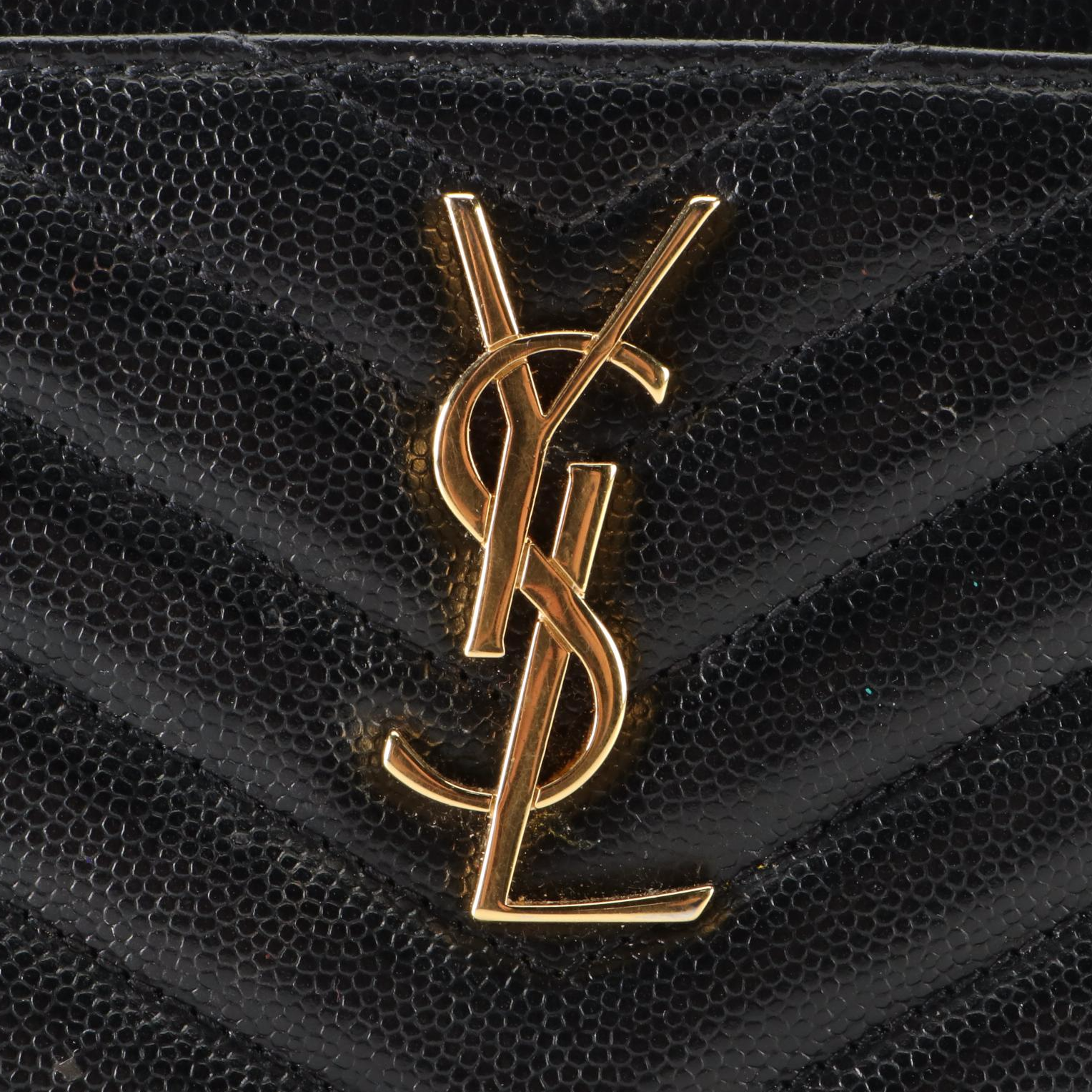 Yves Saint Laurent Classic Monogram Zip Bill Pouch Wallet in Matelassé Chevron