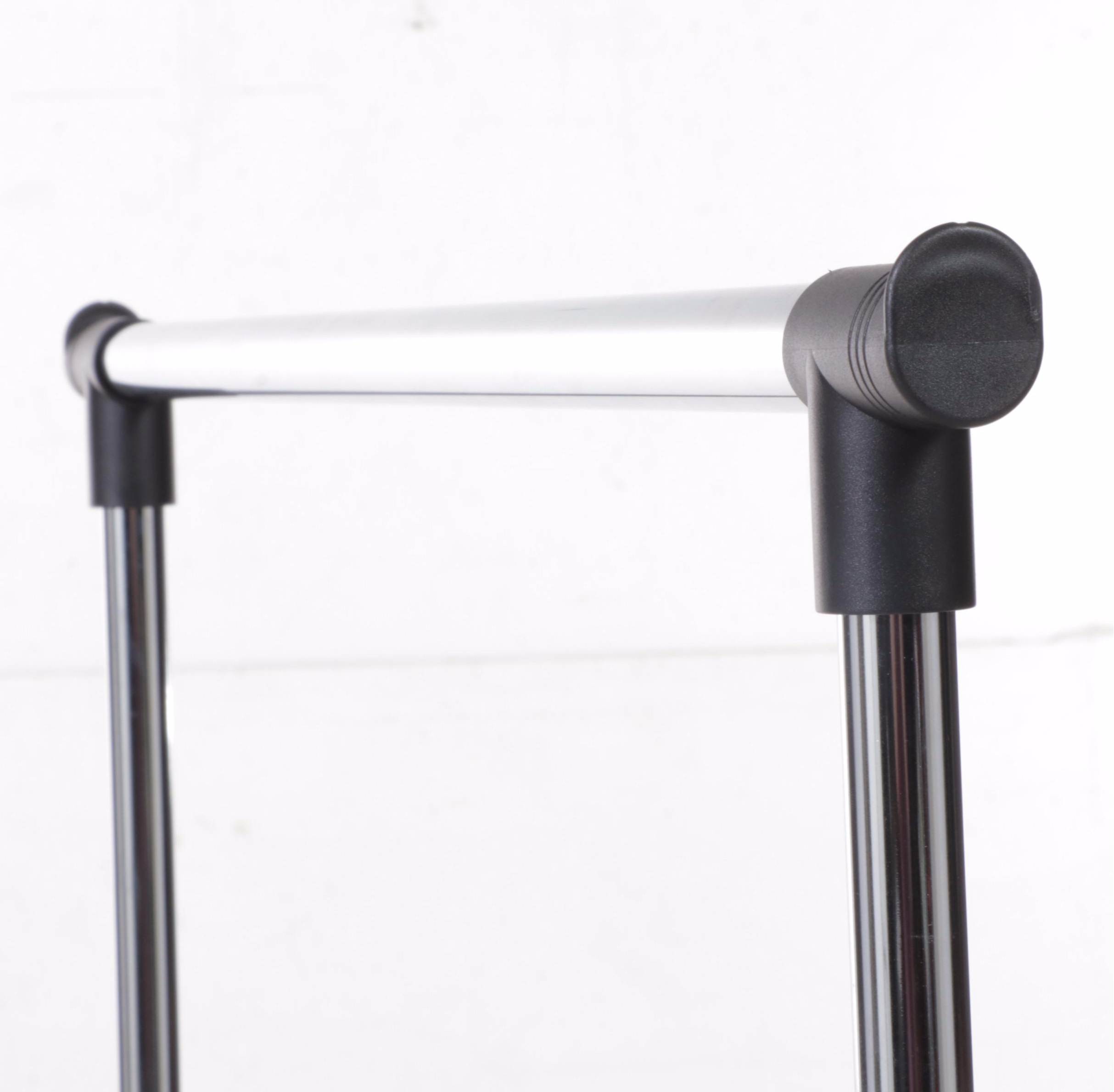 Chrome Laundry Cart with Hanging Bar