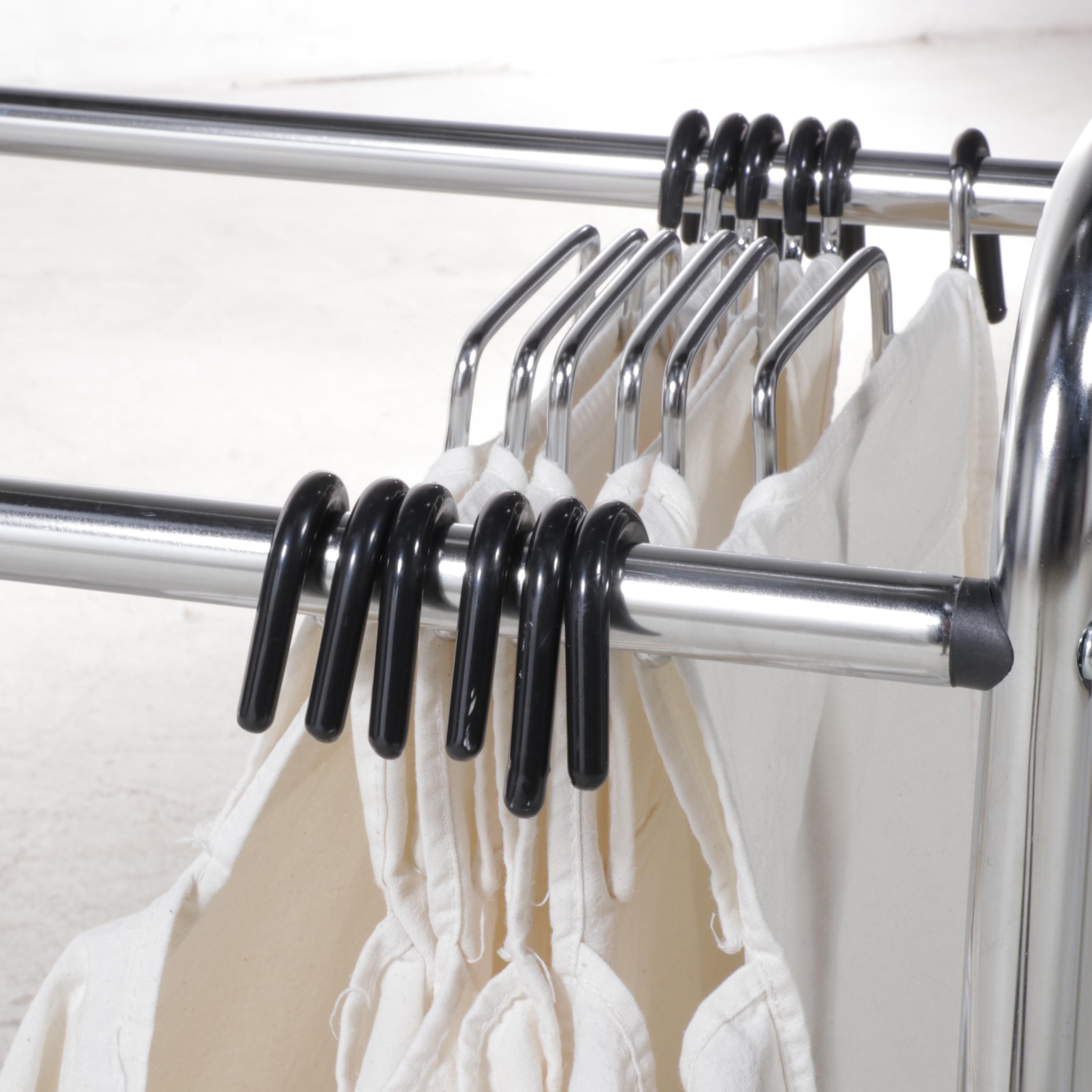 Chrome Laundry Cart with Hanging Bar