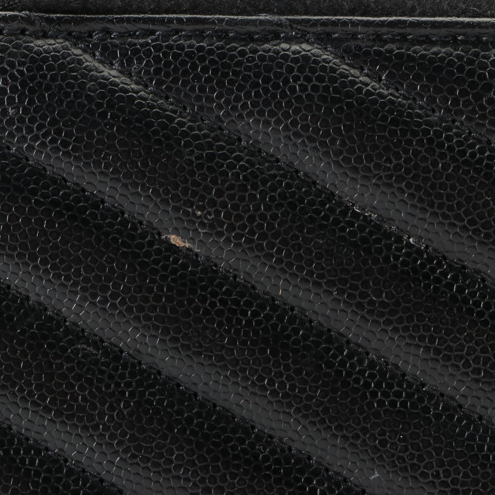 Yves Saint Laurent Classic Monogram Zip Bill Pouch Wallet in Matelassé Chevron