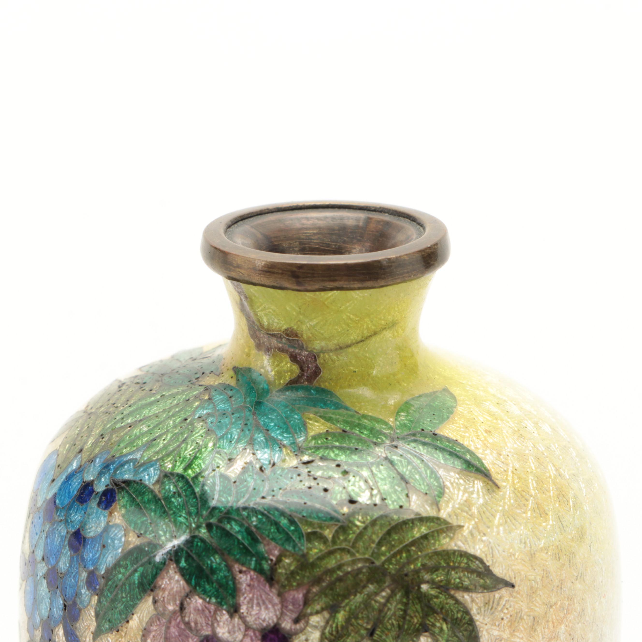 Japanese Ginbari Foil Cloisonné Vase