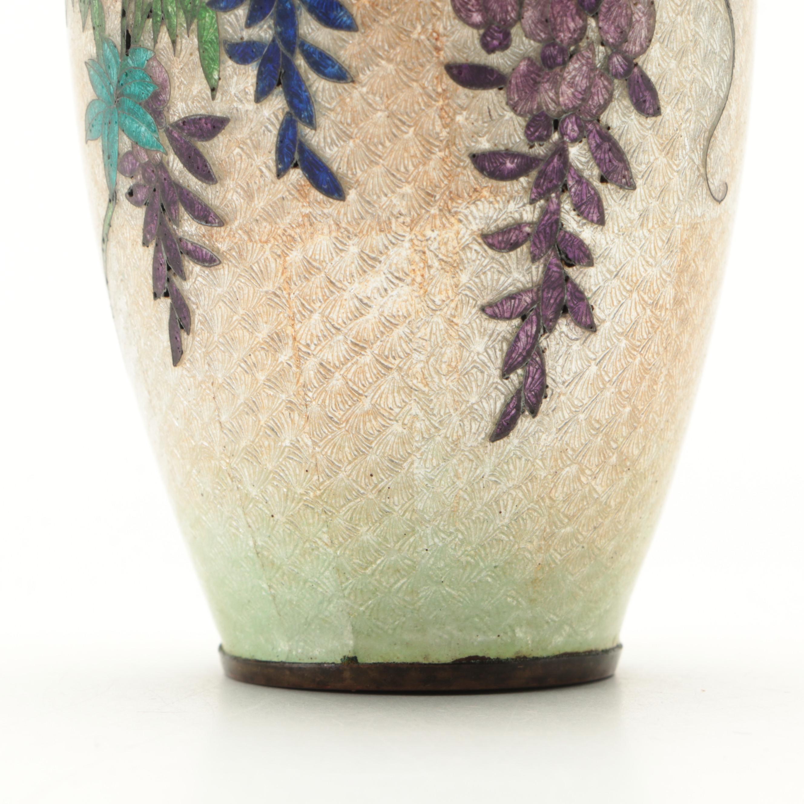 Japanese Ginbari Foil Cloisonné Vase