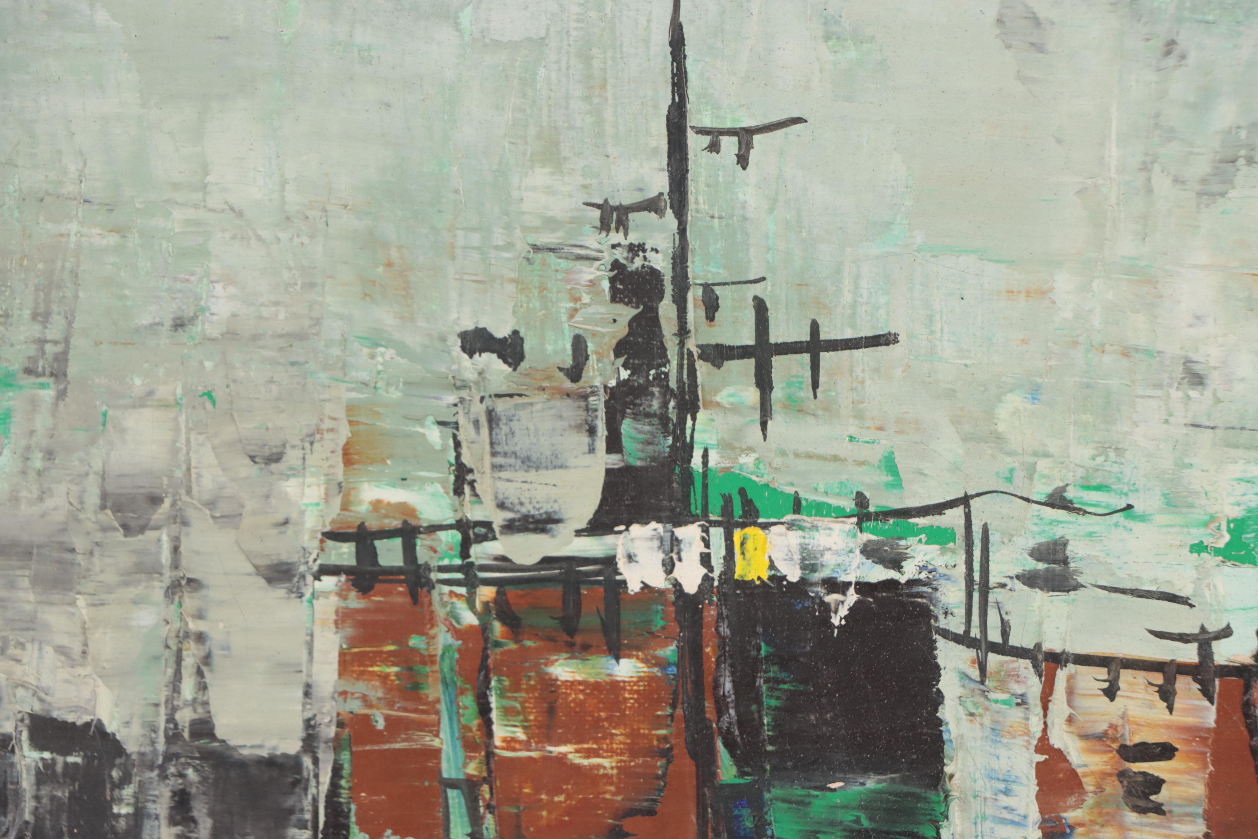 Efraim Modzelevich Abstract Landscape Oil Painting