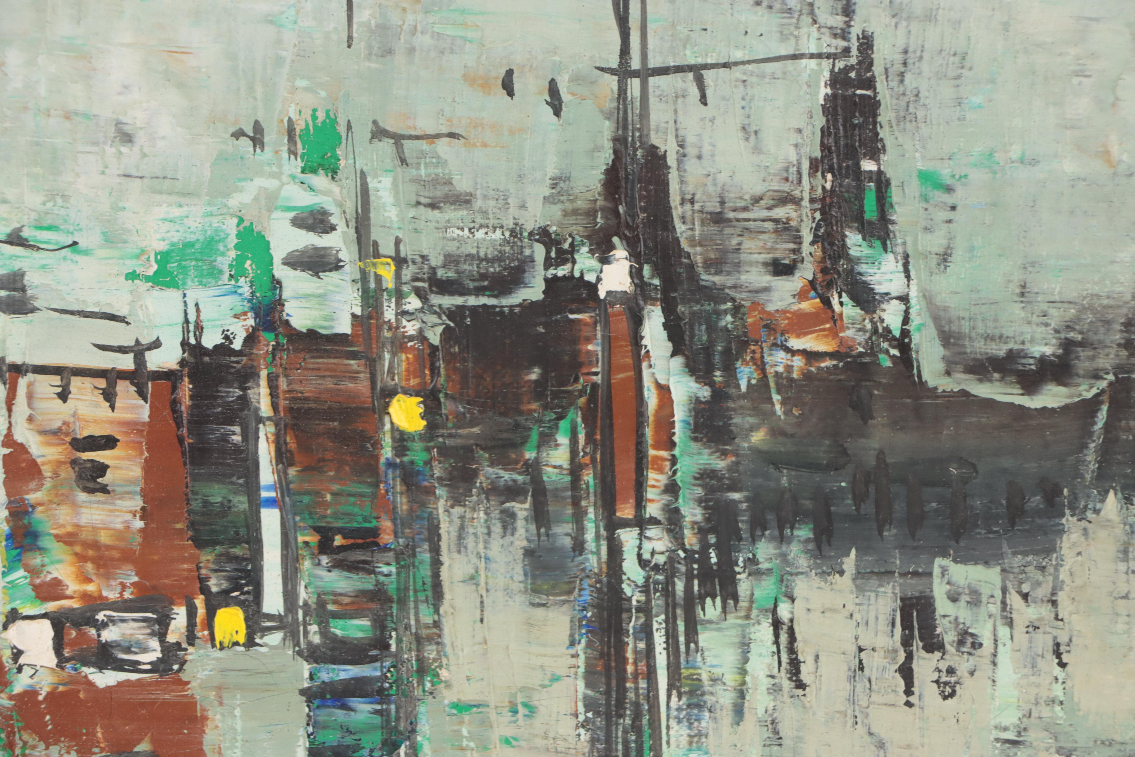 Efraim Modzelevich Abstract Landscape Oil Painting