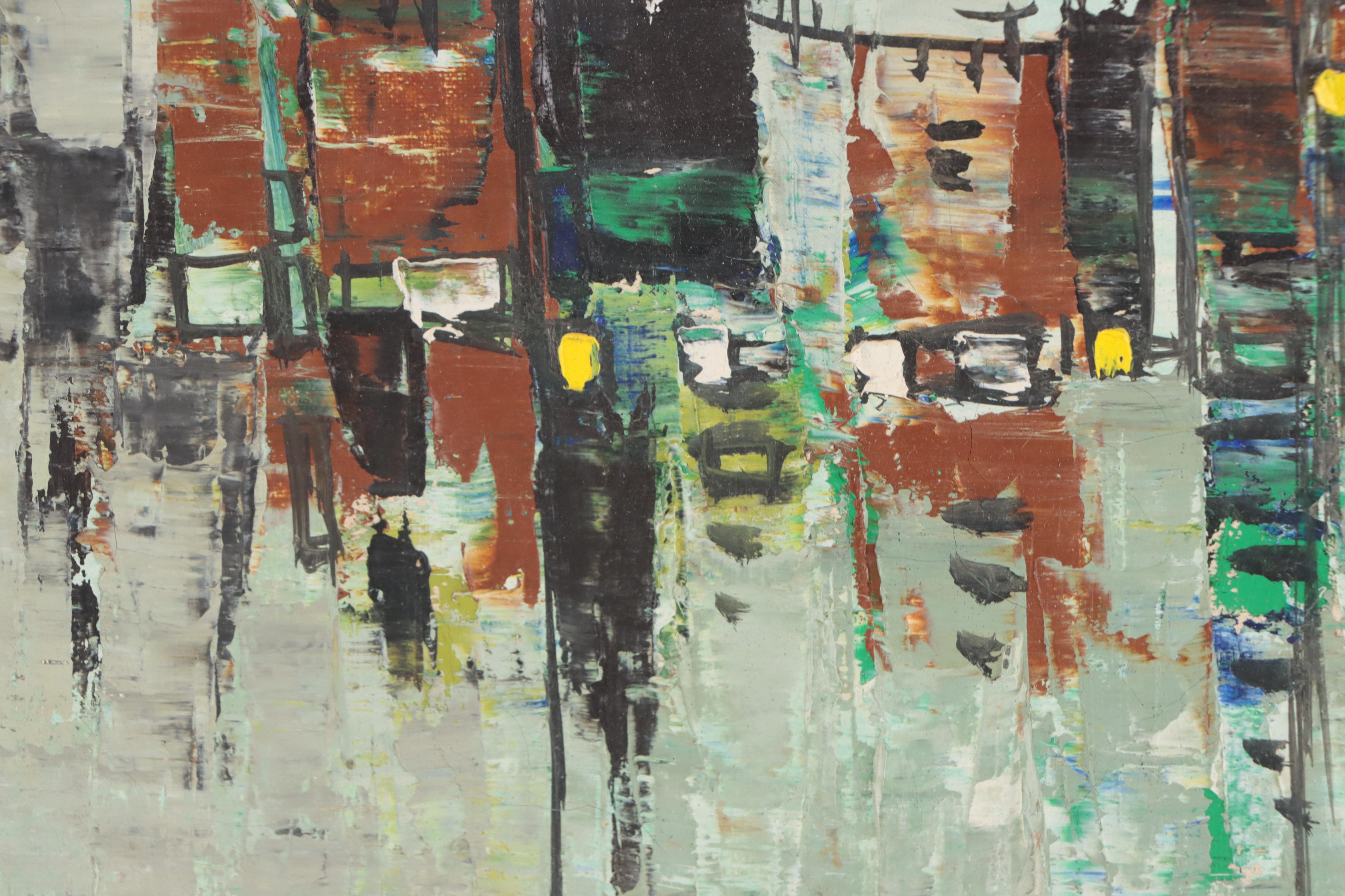 Efraim Modzelevich Abstract Landscape Oil Painting