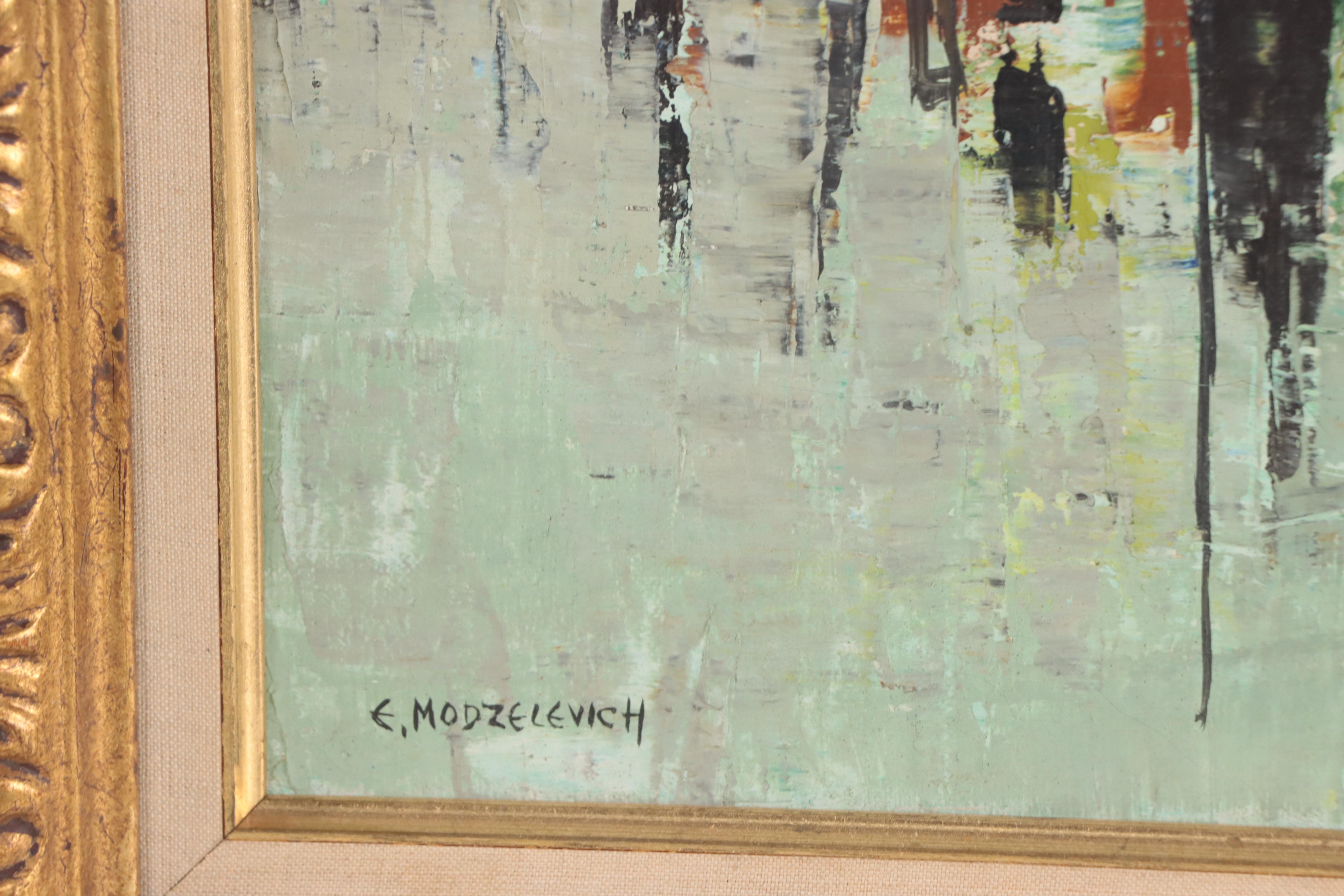 Efraim Modzelevich Abstract Landscape Oil Painting