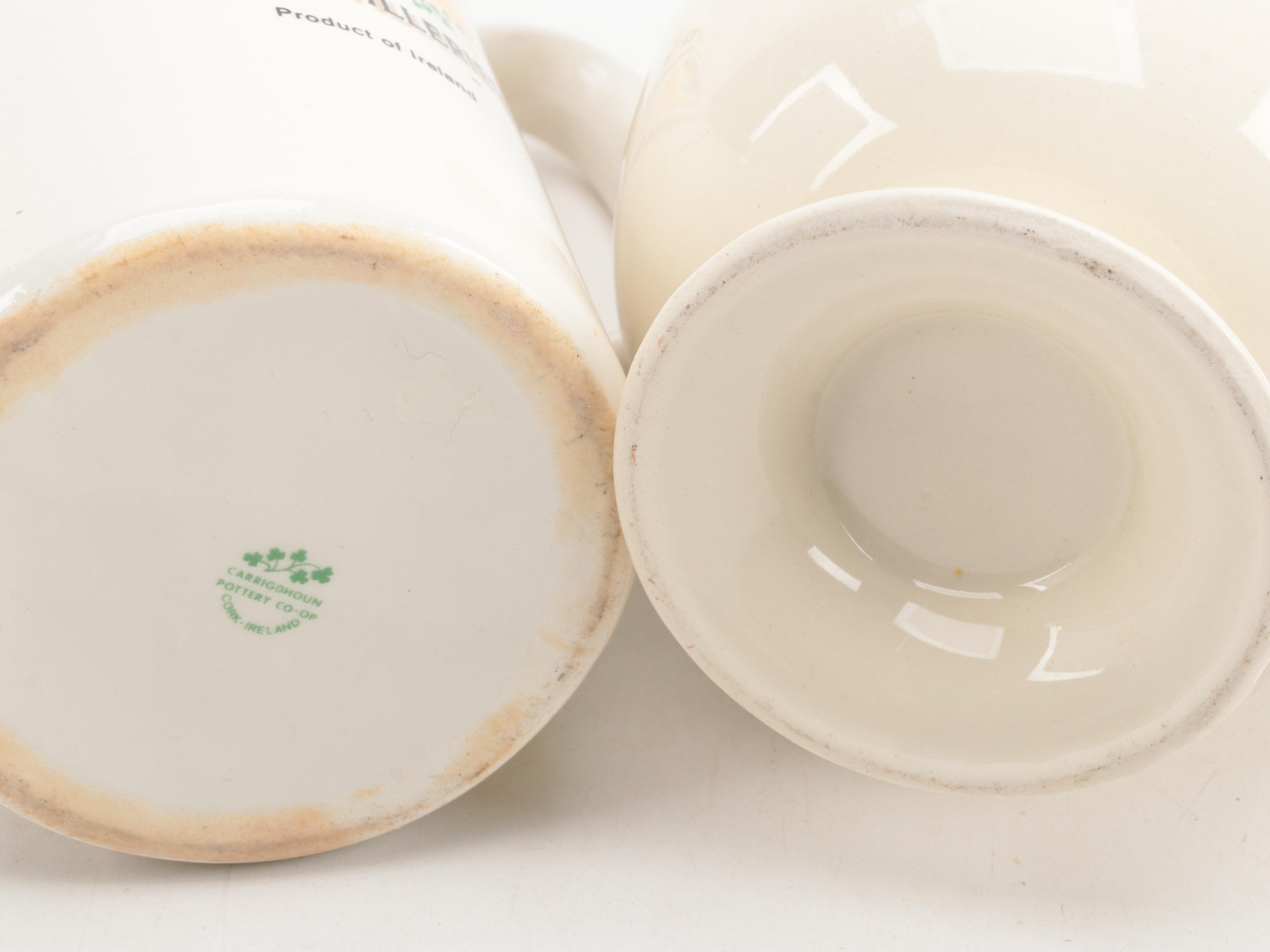 Tullamore Dew, Ballantine, Paddy and Cutty Sark Whiskey Pitchers