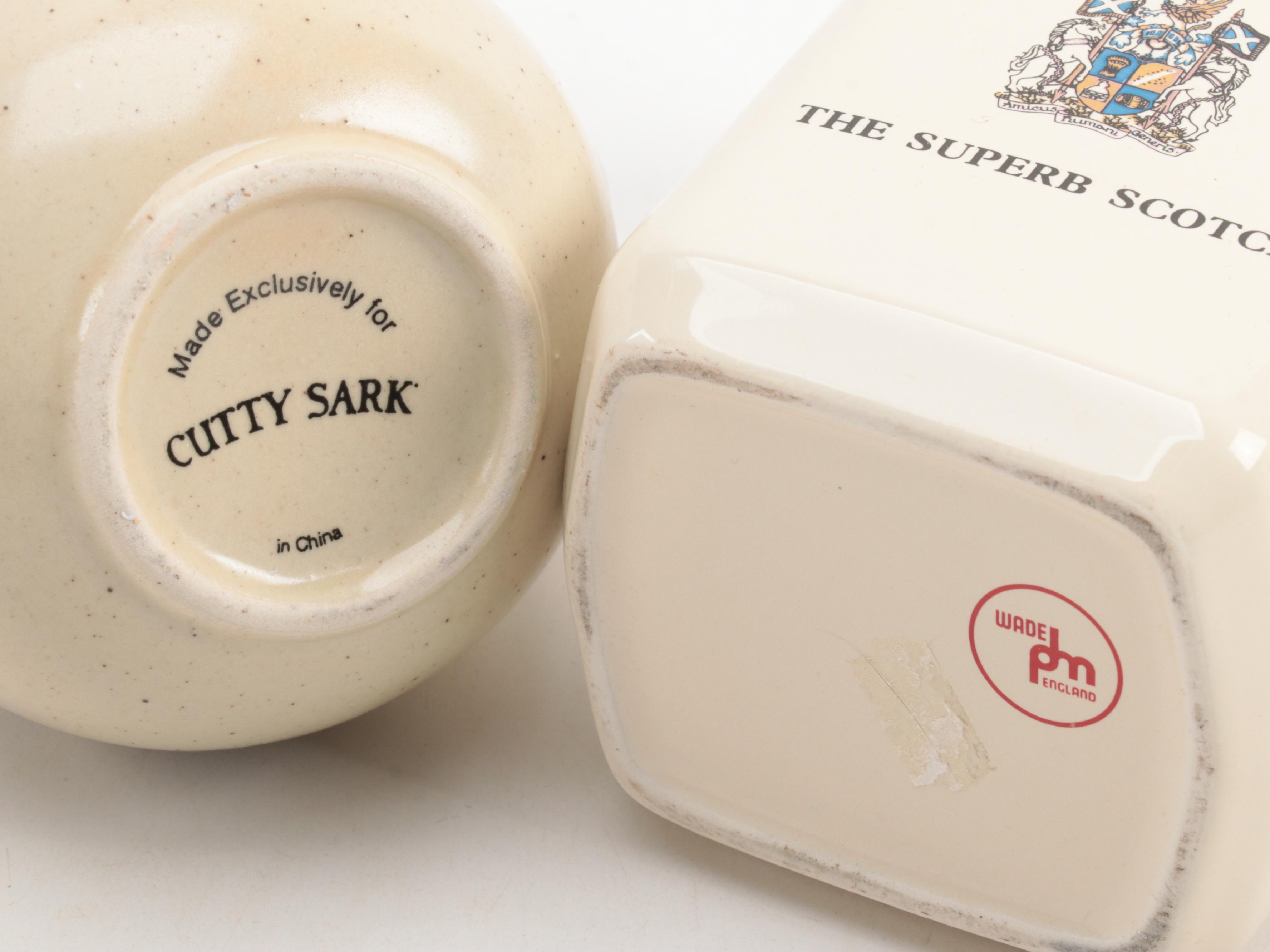 Tullamore Dew, Ballantine, Paddy and Cutty Sark Whiskey Pitchers