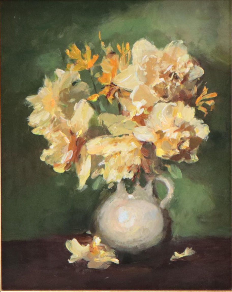 Adam Deda Oil Painting of Floral Still Life "El Amarillo," 2022