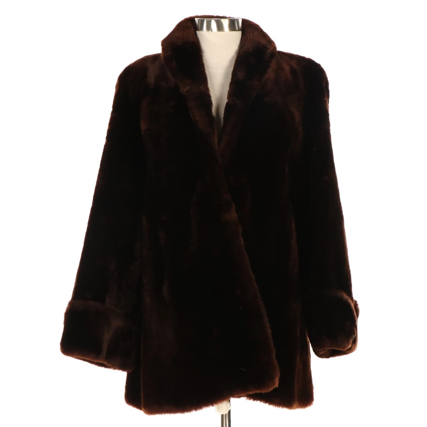 Mahogany Mouton Fur Jacket by Lowenthal's